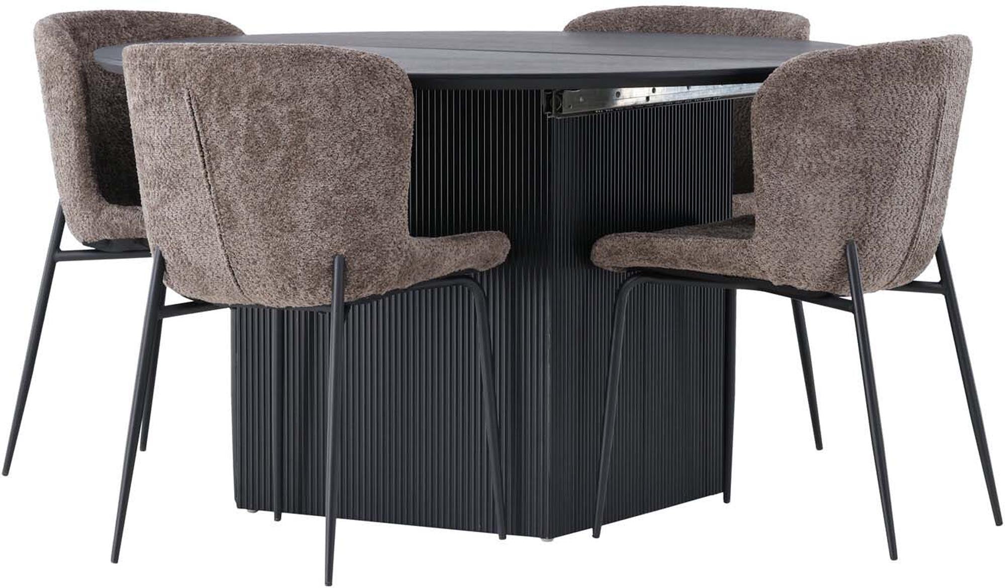 Elegantes Matilda Esszimmerset mit ausziehbarem Tisch und bequemen Modesto Stühlen. Ideal für gesellige Abende und stilvolle Einrichtung.