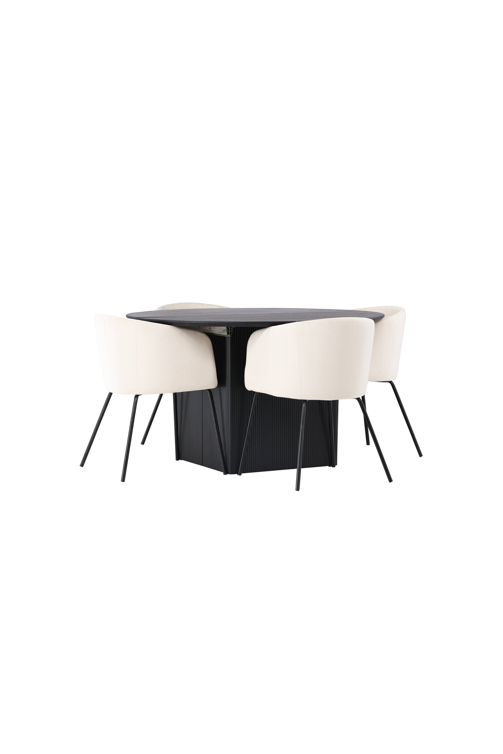 Matilda Esszimmerset + Berit ⌀130cm/4St. in Beige, Schwarz präsentiert im Onlineshop von KAQTU Design AG. Esszimmerset ist von Venture Home