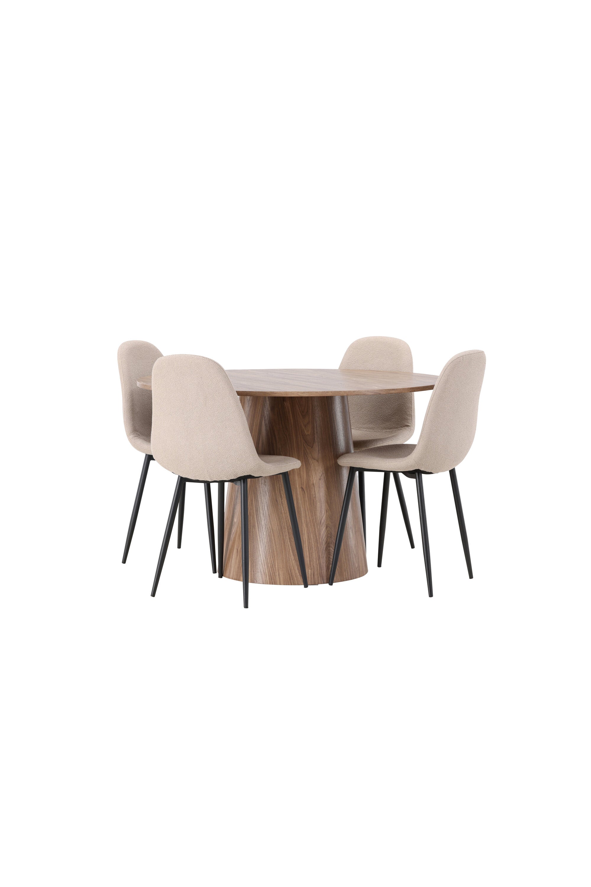 Lanzo Esszimmerset + Polar ⌀120cm/4St. in Natur / Beige / Schwarz präsentiert im Onlineshop von KAQTU Design AG. Esszimmerset ist von Venture Home