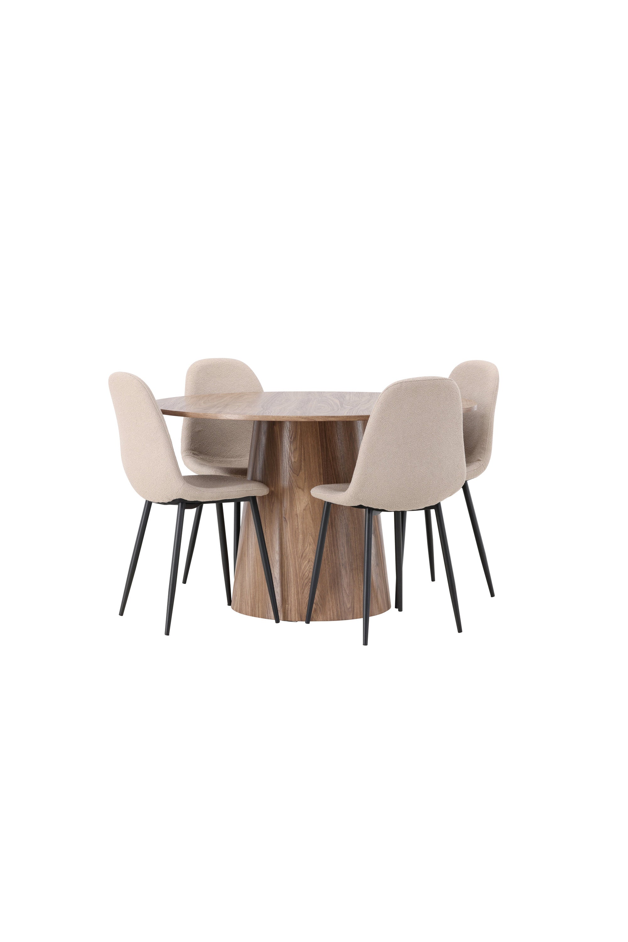 Lanzo Esszimmerset + Polar ⌀120cm/4St. in Natur / Beige / Schwarz präsentiert im Onlineshop von KAQTU Design AG. Esszimmerset ist von Venture Home