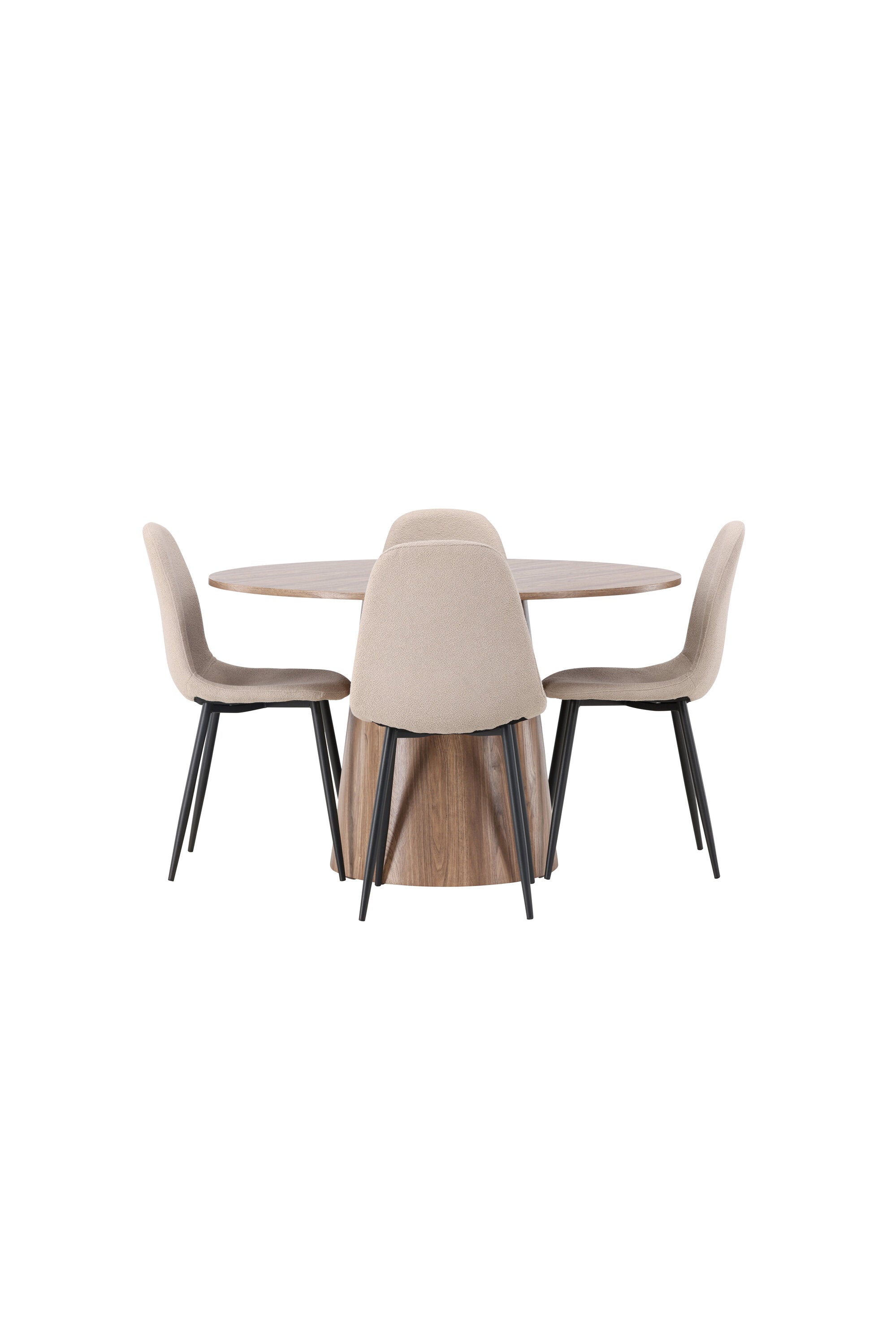 Lanzo Esszimmerset + Polar ⌀120cm/4St. in Natur / Beige / Schwarz präsentiert im Onlineshop von KAQTU Design AG. Esszimmerset ist von Venture Home