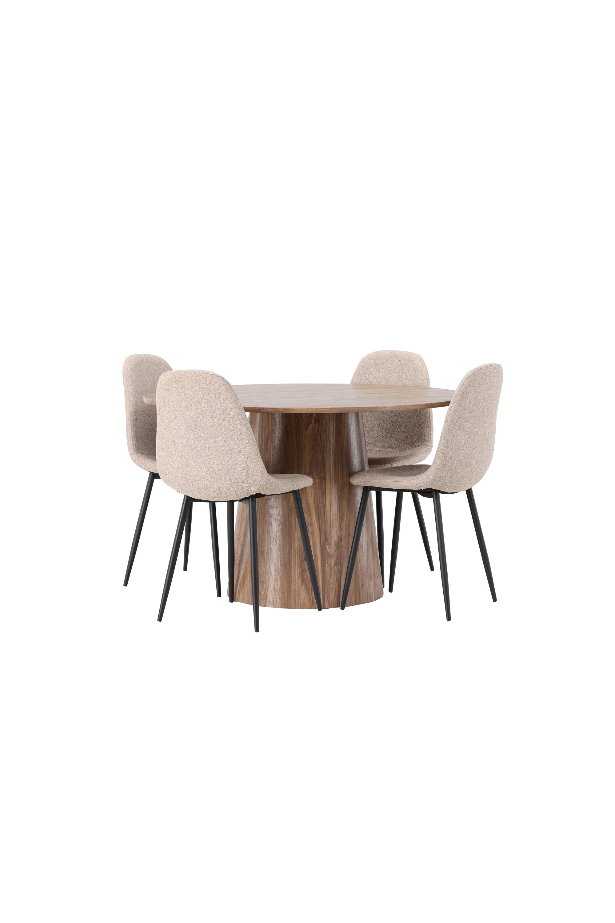 Lanzo Esszimmerset + Polar ⌀120cm/4St. in Natur / Beige / Schwarz präsentiert im Onlineshop von KAQTU Design AG. Esszimmerset ist von Venture Home