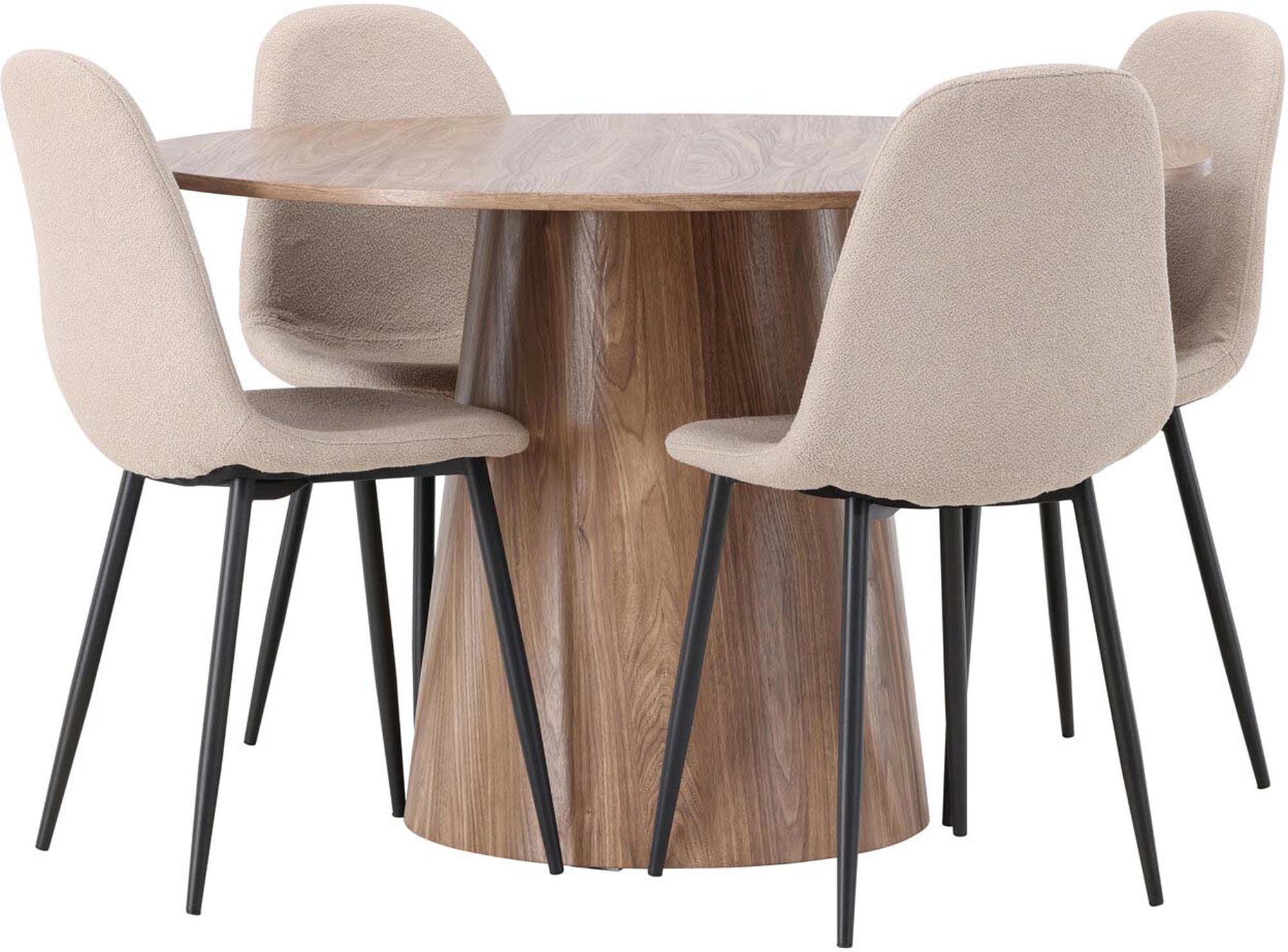 Entdecken Sie das stilvolle Lanzo Esszimmerset + Polar ⌀120cm/4St. von Venture Home – modernes Design trifft auf höchsten Komfort für unvergessliche Essensmomente.