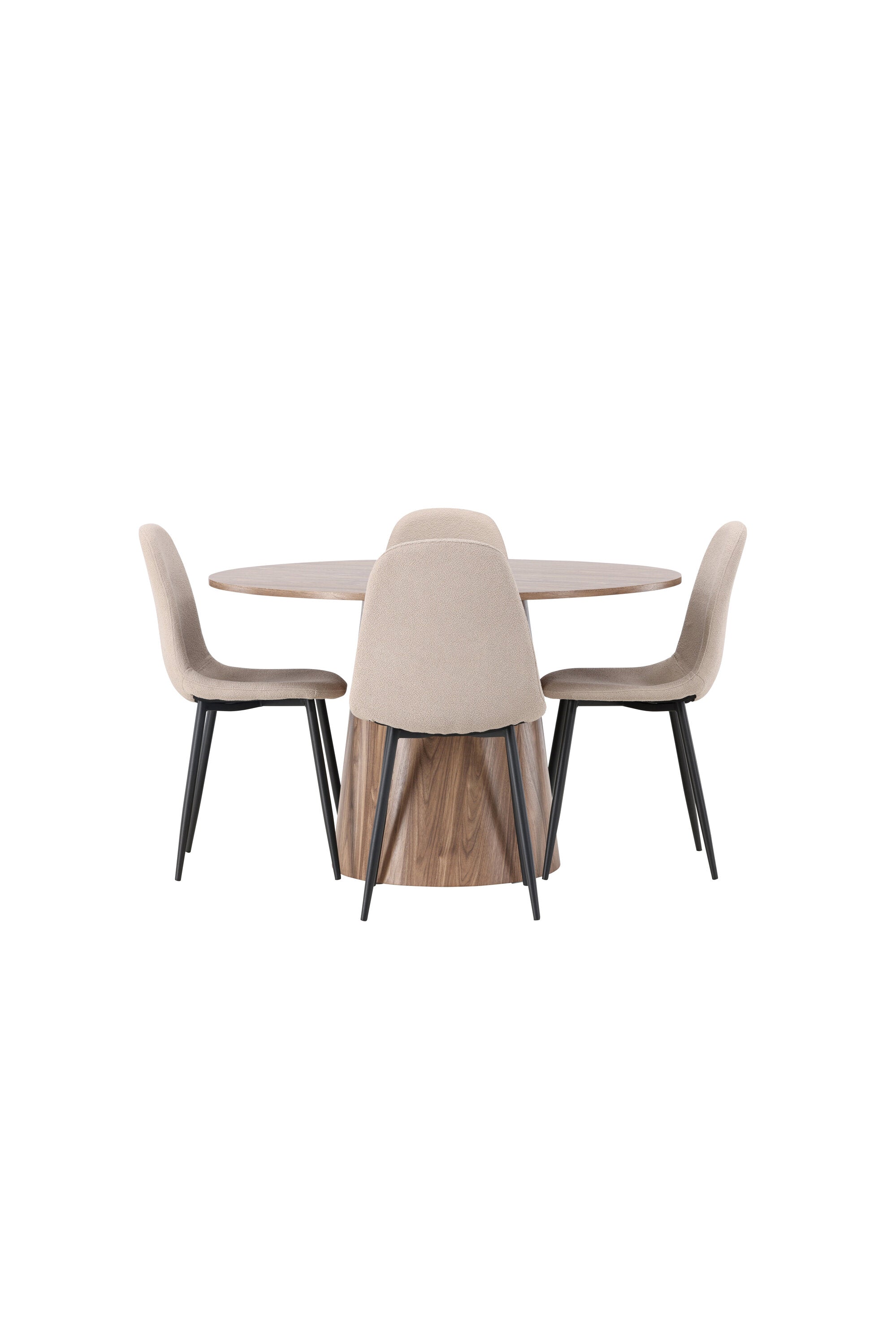 Lanzo Esszimmerset + Polar ⌀120cm/4St. in Natur / Beige / Schwarz präsentiert im Onlineshop von KAQTU Design AG. Esszimmerset ist von Venture Home