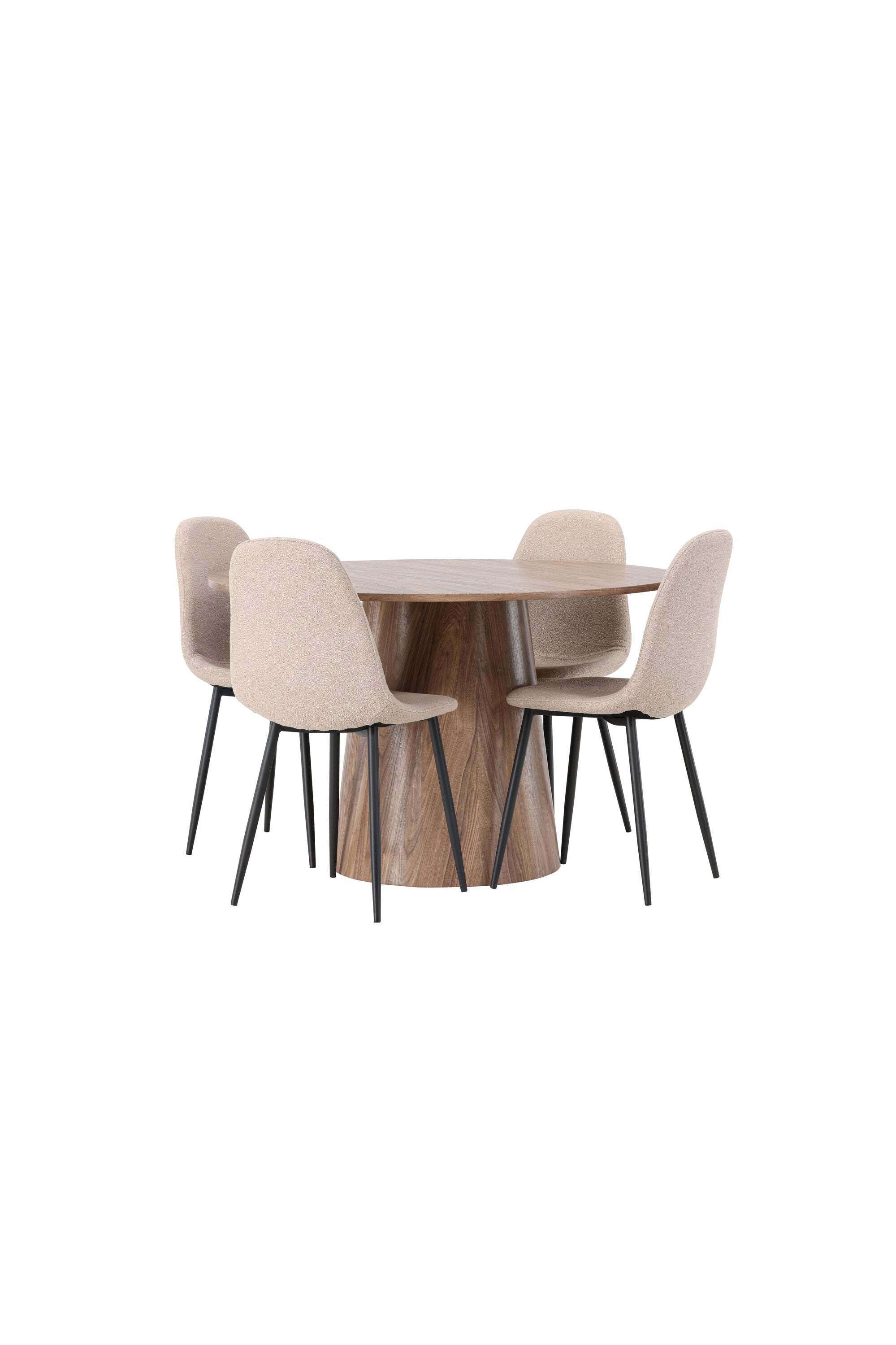 Lanzo Esszimmerset + Polar ⌀120cm/4St. in Natur / Beige / Schwarz präsentiert im Onlineshop von KAQTU Design AG. Esszimmerset ist von Venture Home