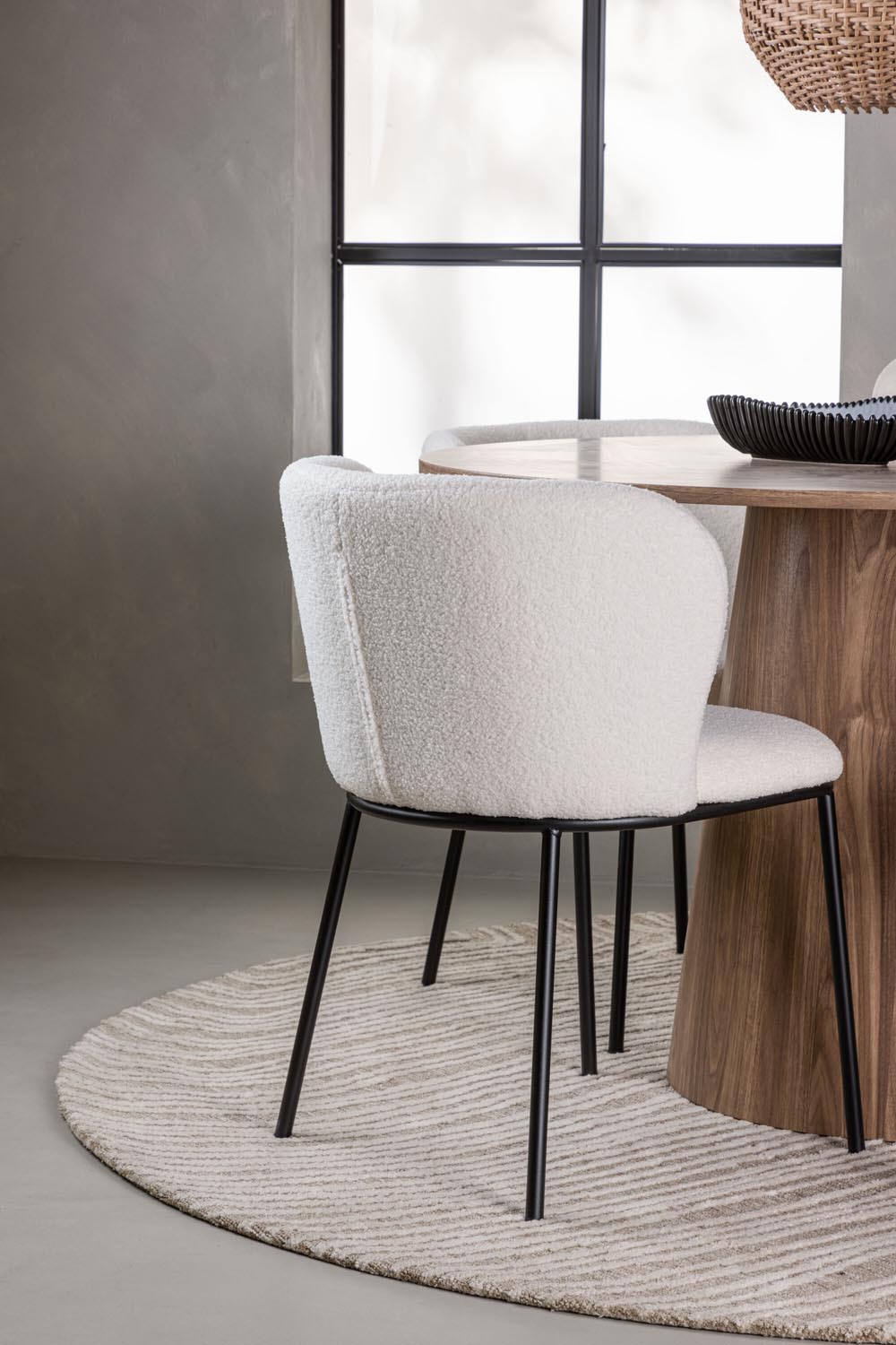 Lanzo Esszimmerset + Edina ⌀120cm/4St. in Schwarz-Weiss präsentiert im Onlineshop von KAQTU Design AG. Esszimmerset ist von Venture Home