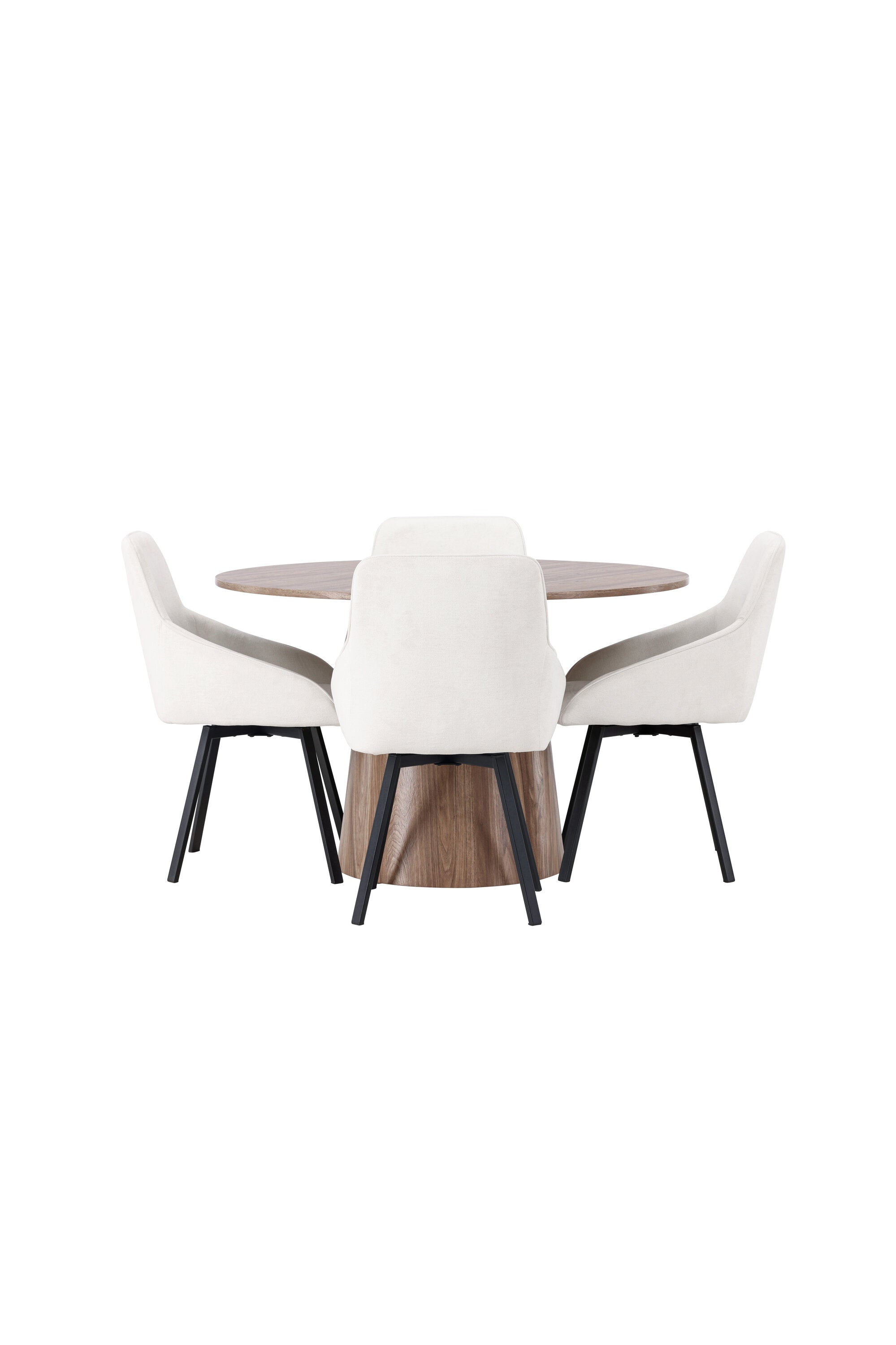Lanzo Esszimmerset + Rosie ⌀120cm/4St. in Natur / Beige / Schwarz präsentiert im Onlineshop von KAQTU Design AG. Esszimmerset ist von Venture Home
