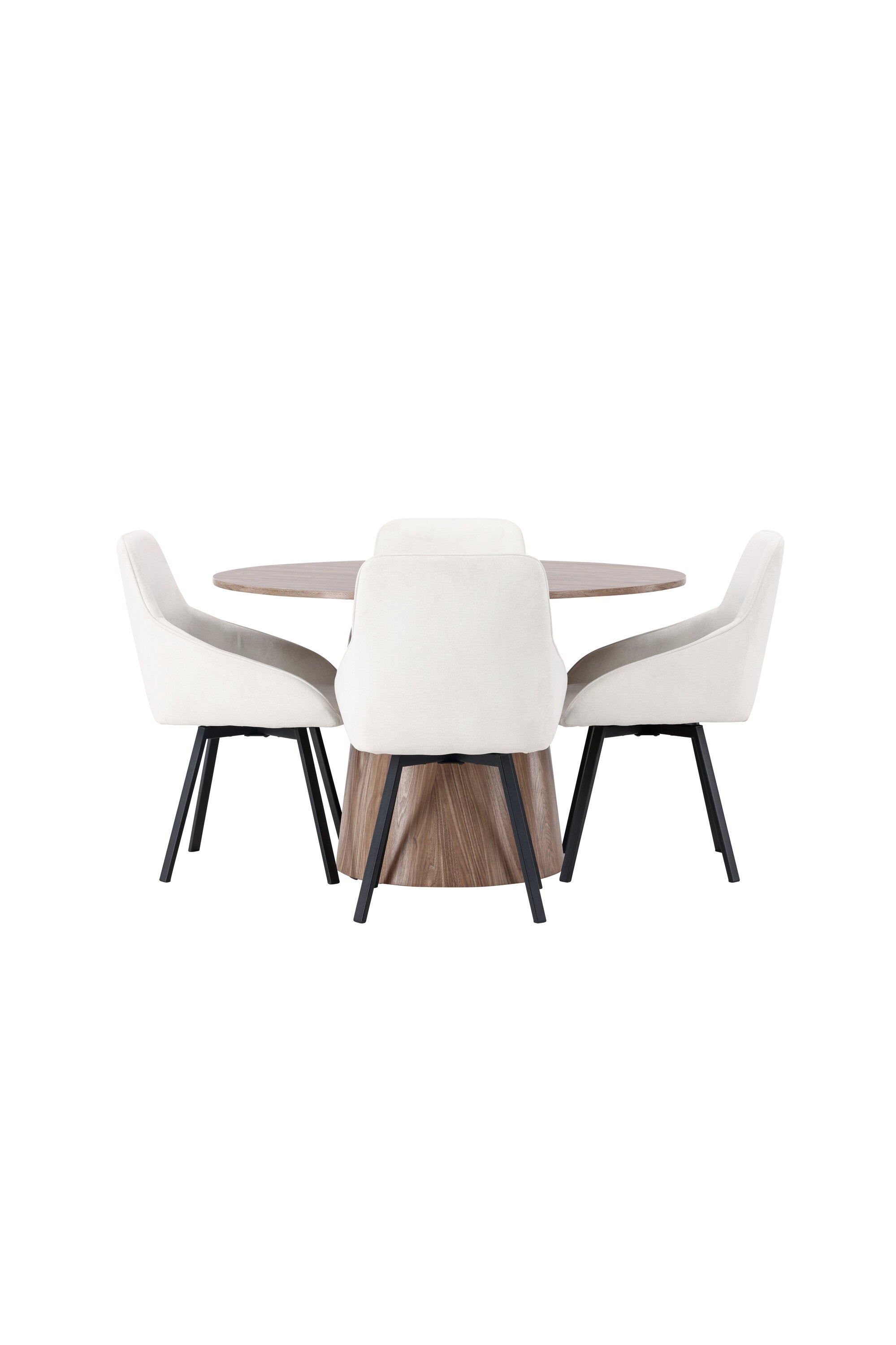Lanzo Esszimmerset + Rosie ⌀120cm/4St. in Natur / Beige / Schwarz präsentiert im Onlineshop von KAQTU Design AG. Esszimmerset ist von Venture Home