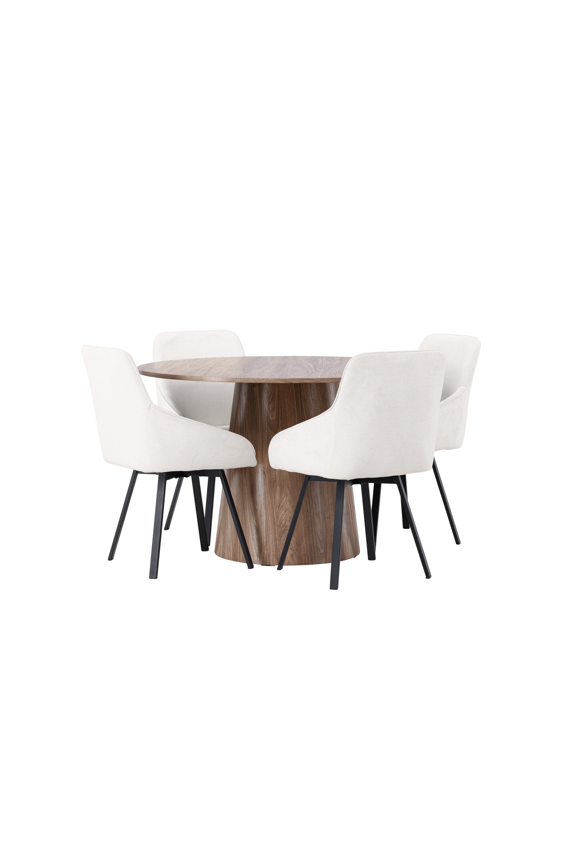 Lanzo Esszimmerset + Rosie ⌀120cm/4St. in Natur / Beige / Schwarz präsentiert im Onlineshop von KAQTU Design AG. Esszimmerset ist von Venture Home