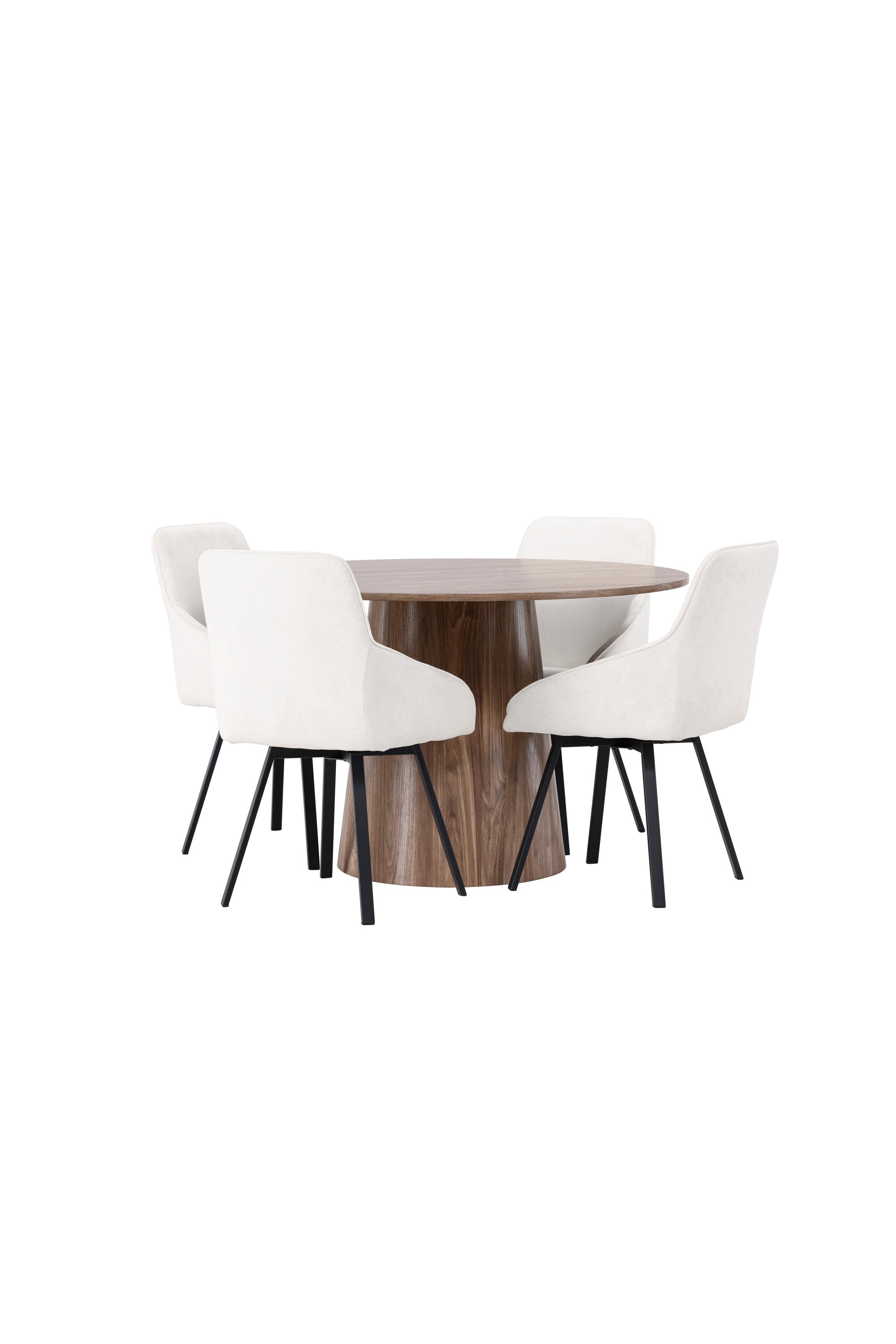 Lanzo Esszimmerset + Rosie ⌀120cm/4St. in Natur / Beige / Schwarz präsentiert im Onlineshop von KAQTU Design AG. Esszimmerset ist von Venture Home