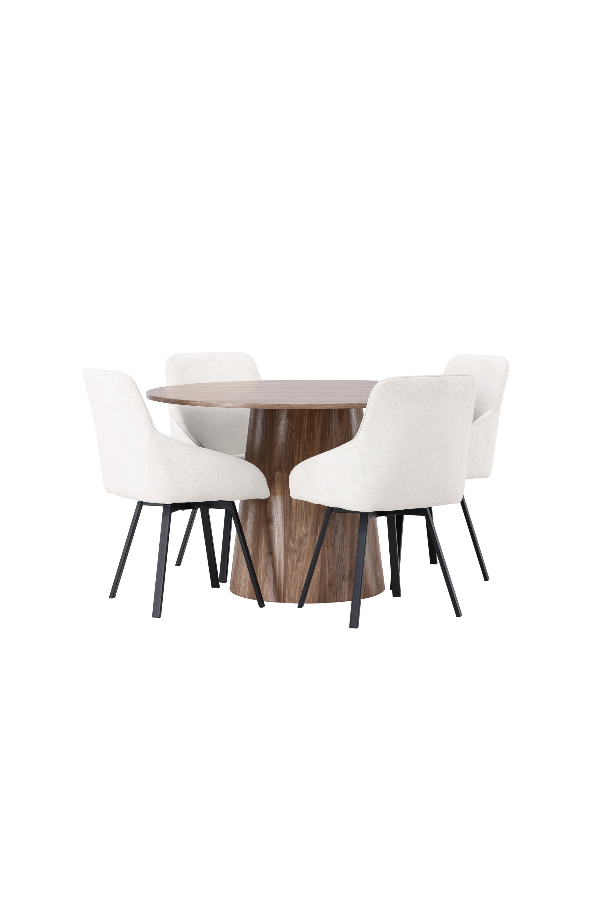 Lanzo Esszimmerset + Rosie ⌀120cm/4St. in Natur / Beige / Schwarz präsentiert im Onlineshop von KAQTU Design AG. Esszimmerset ist von Venture Home