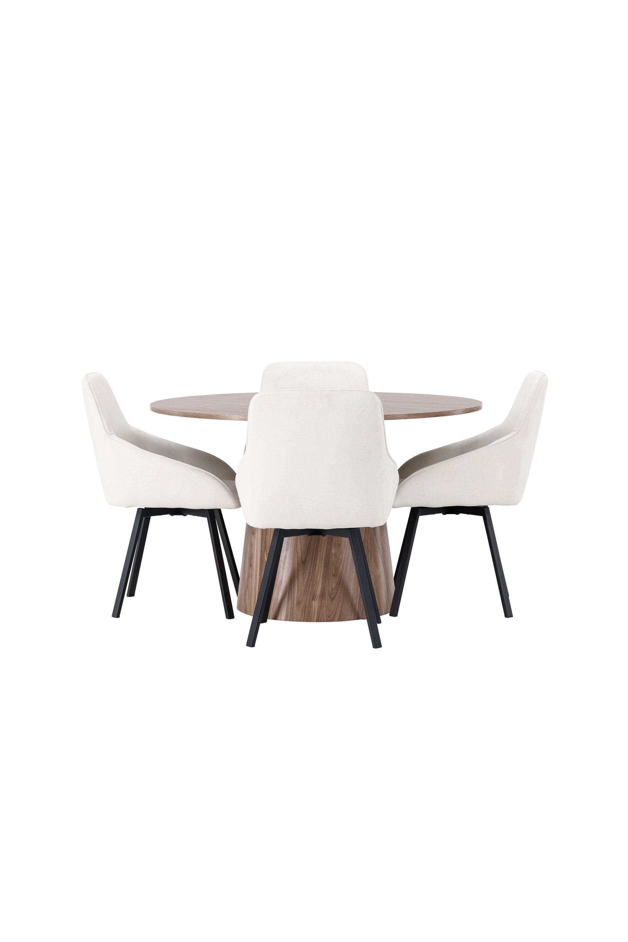 Lanzo Esszimmerset + Rosie ⌀120cm/4St. in Natur / Beige / Schwarz präsentiert im Onlineshop von KAQTU Design AG. Esszimmerset ist von Venture Home