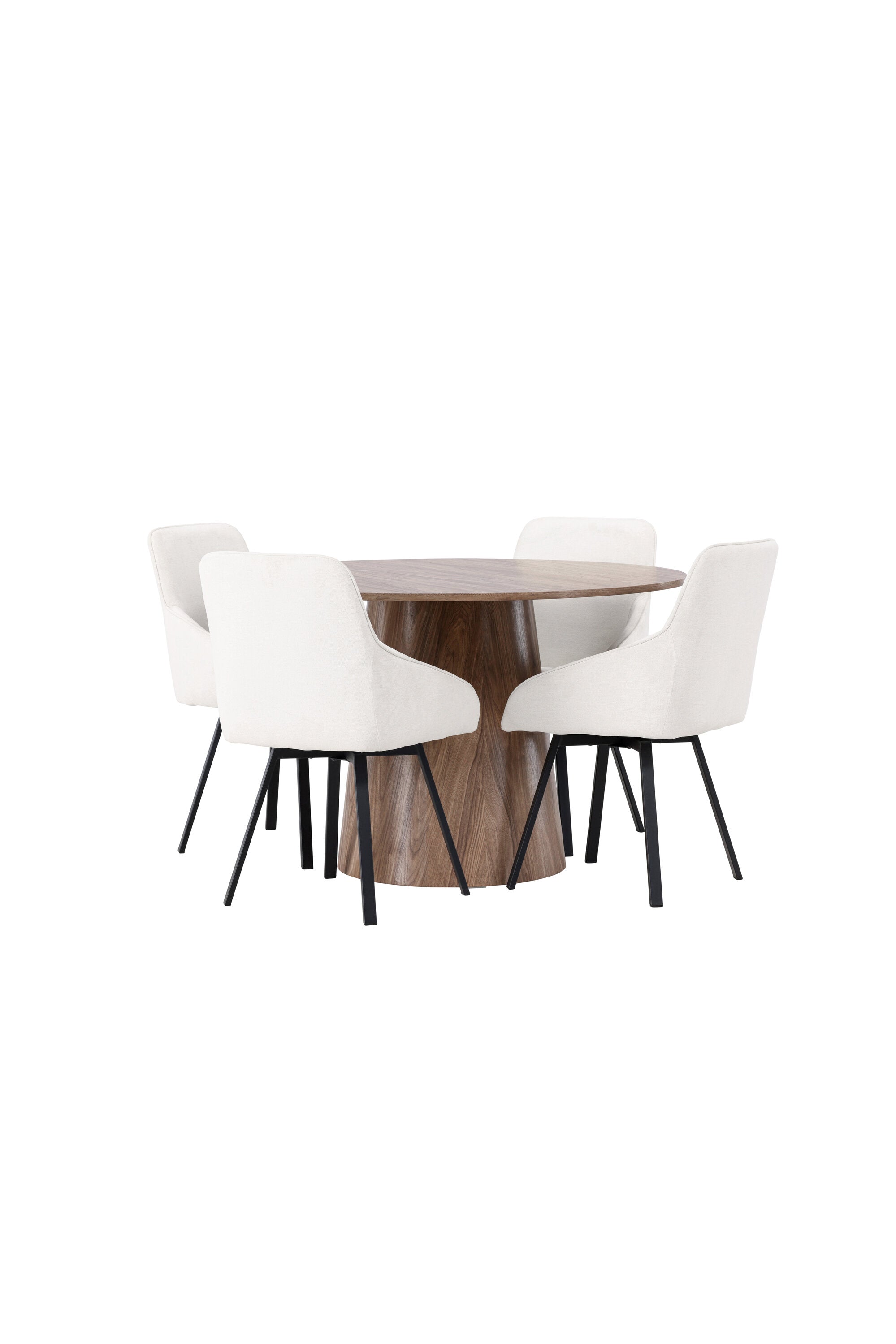 Lanzo Esszimmerset + Rosie ⌀120cm/4St. in Natur / Beige / Schwarz präsentiert im Onlineshop von KAQTU Design AG. Esszimmerset ist von Venture Home