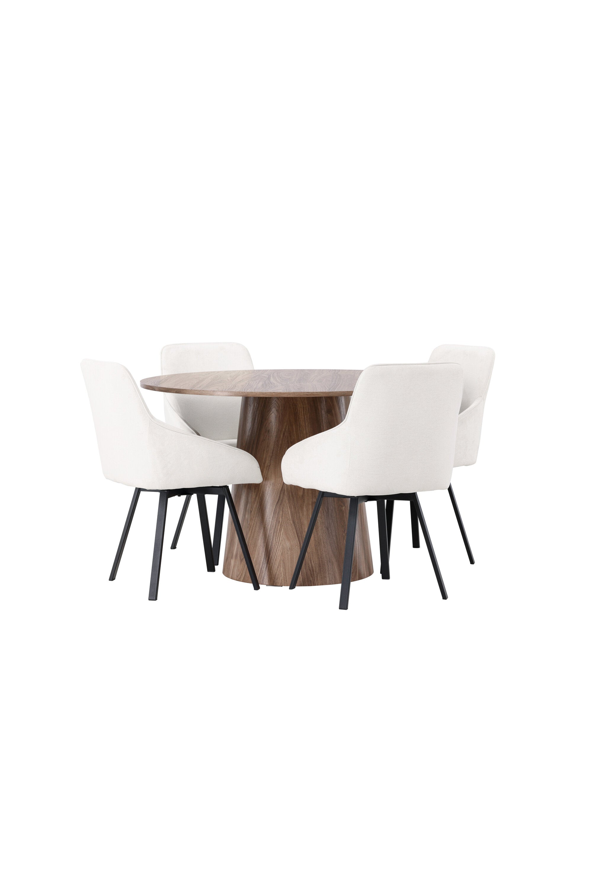 Lanzo Esszimmerset + Rosie ⌀120cm/4St. in Natur / Beige / Schwarz präsentiert im Onlineshop von KAQTU Design AG. Esszimmerset ist von Venture Home