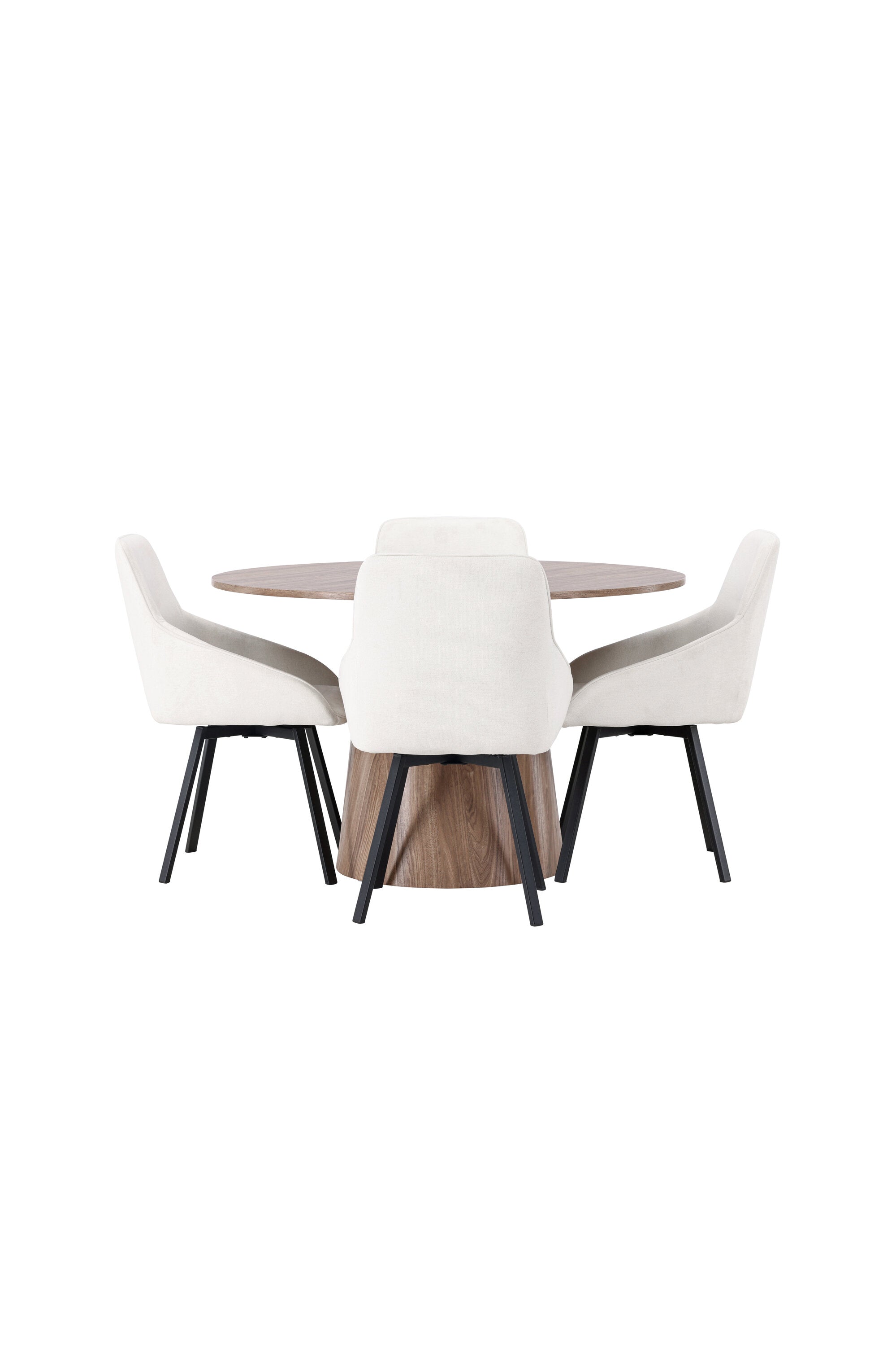 Lanzo Esszimmerset + Rosie ⌀120cm/4St. in Natur / Beige / Schwarz präsentiert im Onlineshop von KAQTU Design AG. Esszimmerset ist von Venture Home