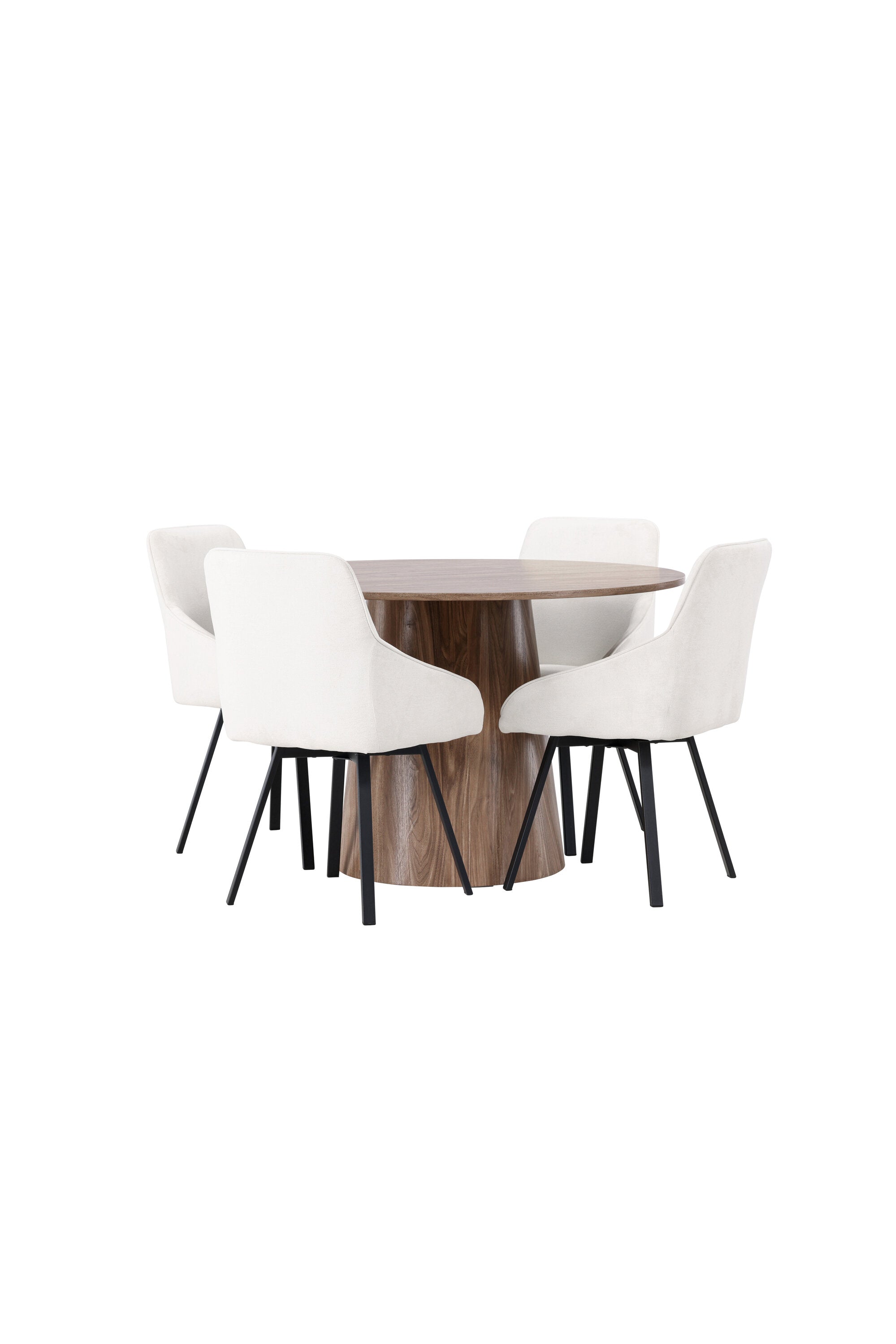 Lanzo Esszimmerset + Rosie ⌀120cm/4St. in Natur / Beige / Schwarz präsentiert im Onlineshop von KAQTU Design AG. Esszimmerset ist von Venture Home