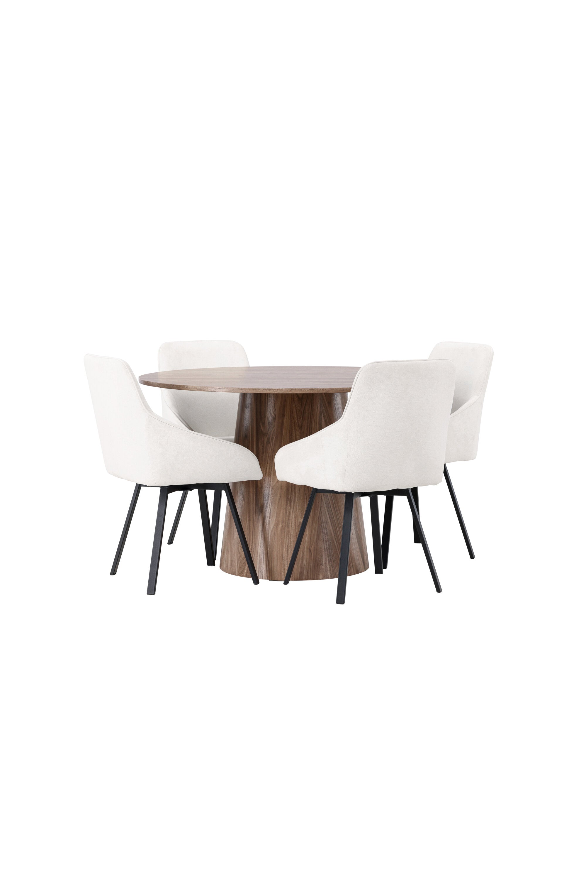 Lanzo Esszimmerset + Rosie ⌀120cm/4St. in Natur / Beige / Schwarz präsentiert im Onlineshop von KAQTU Design AG. Esszimmerset ist von Venture Home