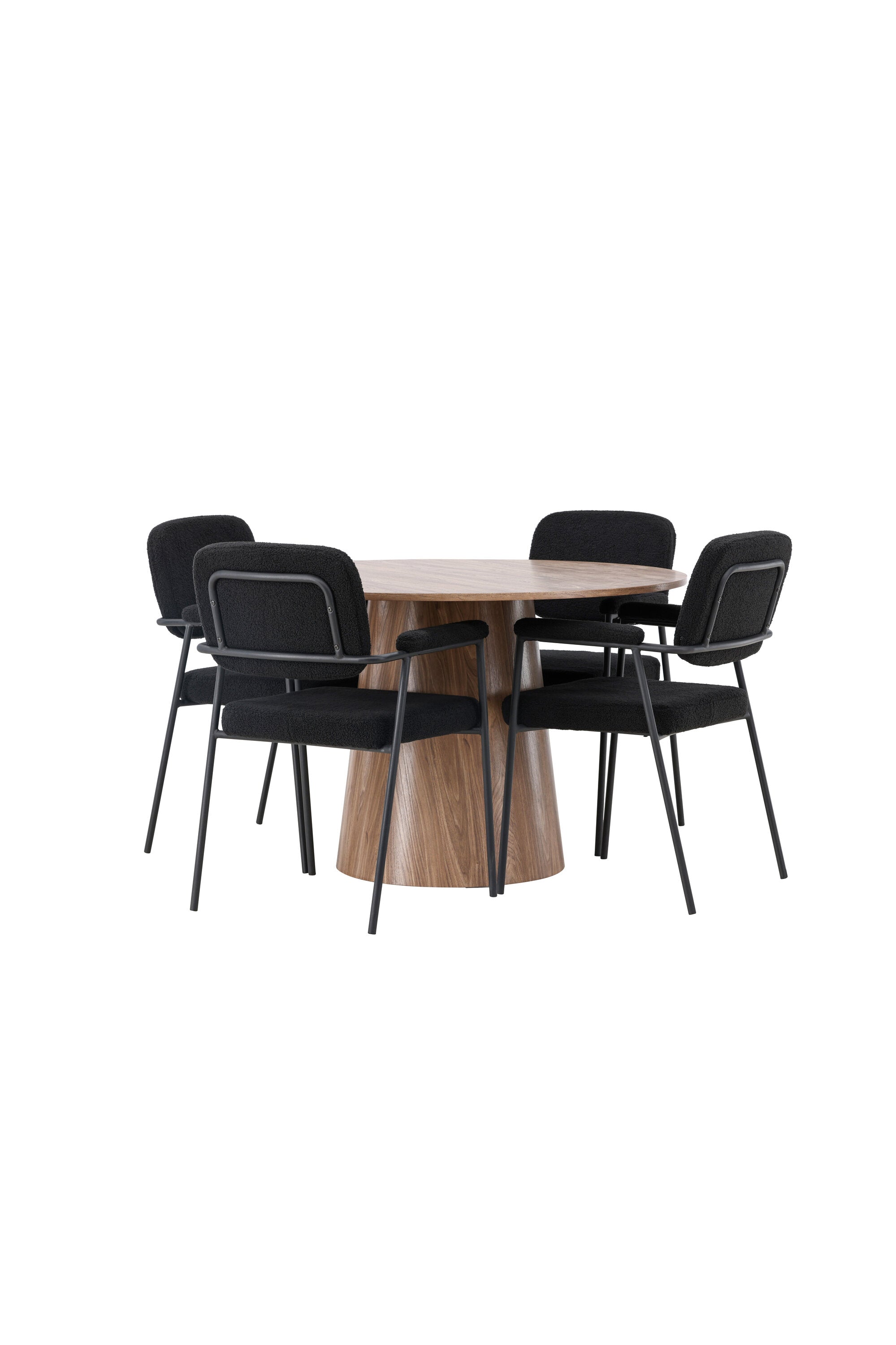 Lanzo Esszimmerset + Yesterday ⌀120cm/4St. in Natur / Schwarz präsentiert im Onlineshop von KAQTU Design AG. Esszimmerset ist von Venture Home