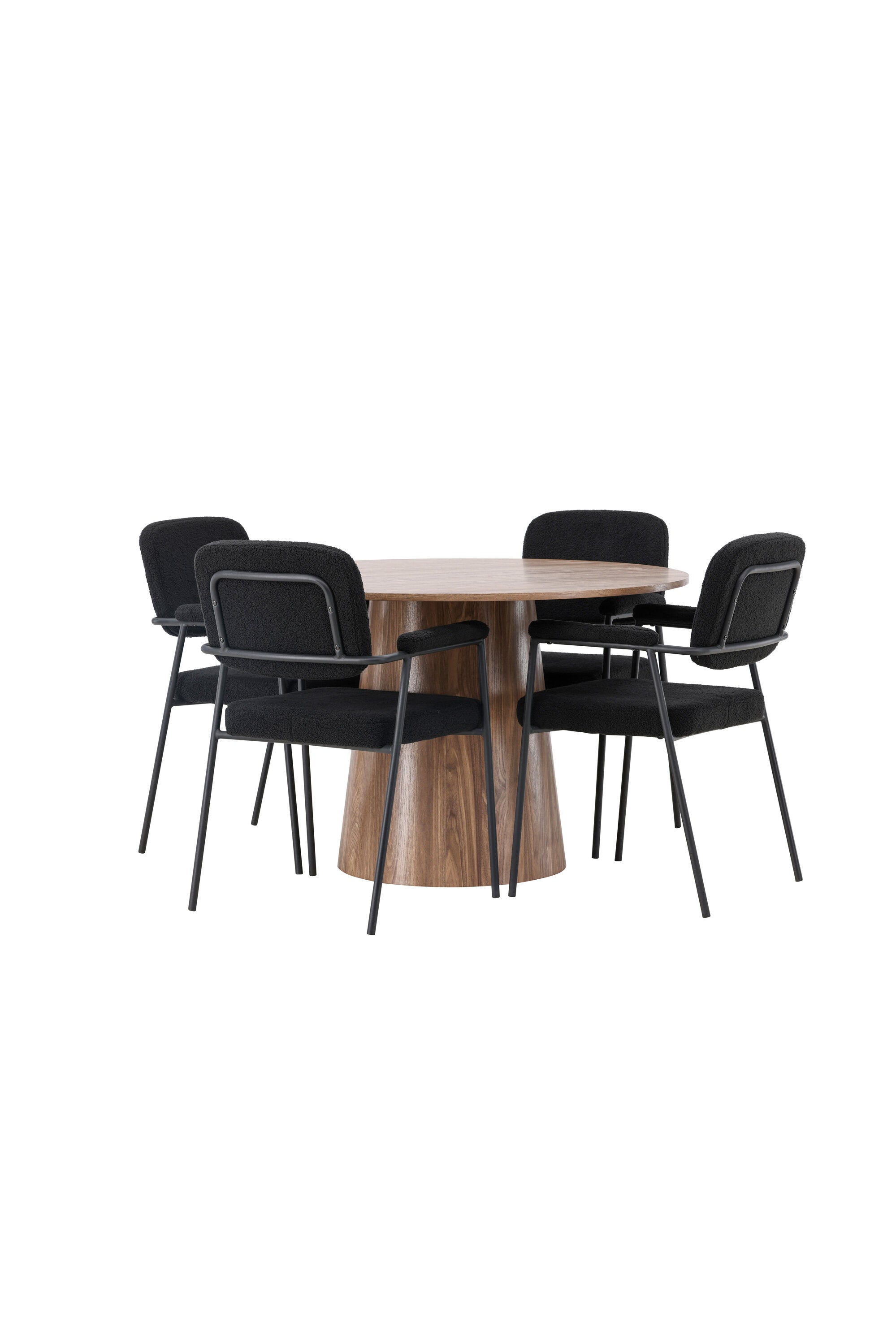 Lanzo Esszimmerset + Yesterday ⌀120cm/4St. in Natur / Schwarz präsentiert im Onlineshop von KAQTU Design AG. Esszimmerset ist von Venture Home