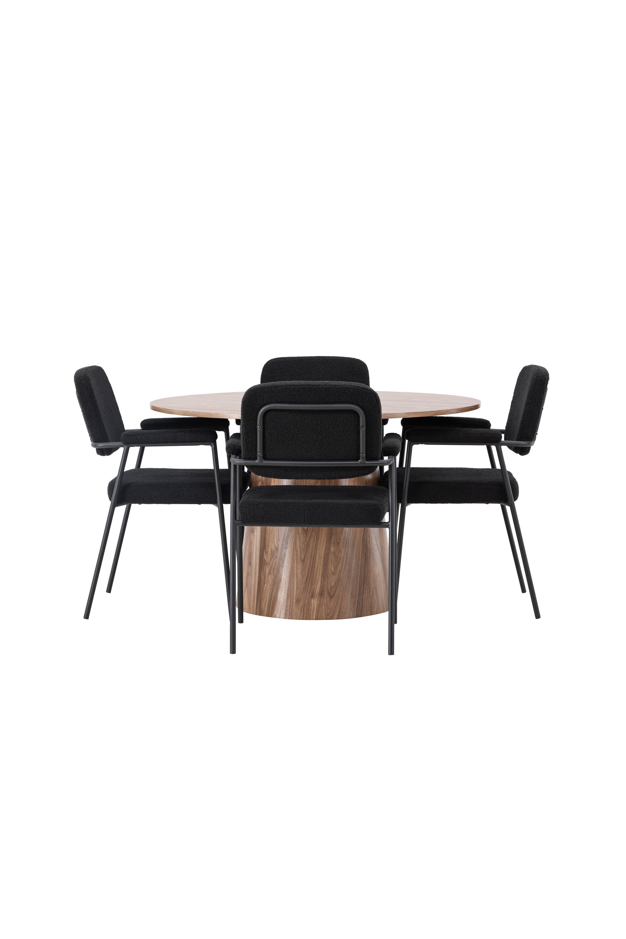 Lanzo Esszimmerset + Yesterday ⌀120cm/4St. in Natur / Schwarz präsentiert im Onlineshop von KAQTU Design AG. Esszimmerset ist von Venture Home