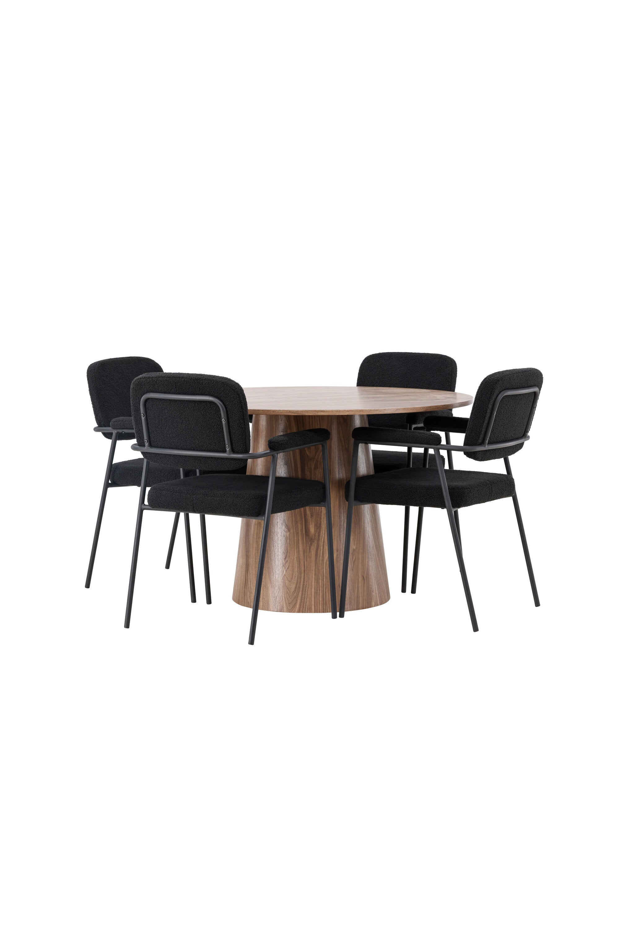 Lanzo Esszimmerset + Yesterday ⌀120cm/4St. in Natur / Schwarz präsentiert im Onlineshop von KAQTU Design AG. Esszimmerset ist von Venture Home
