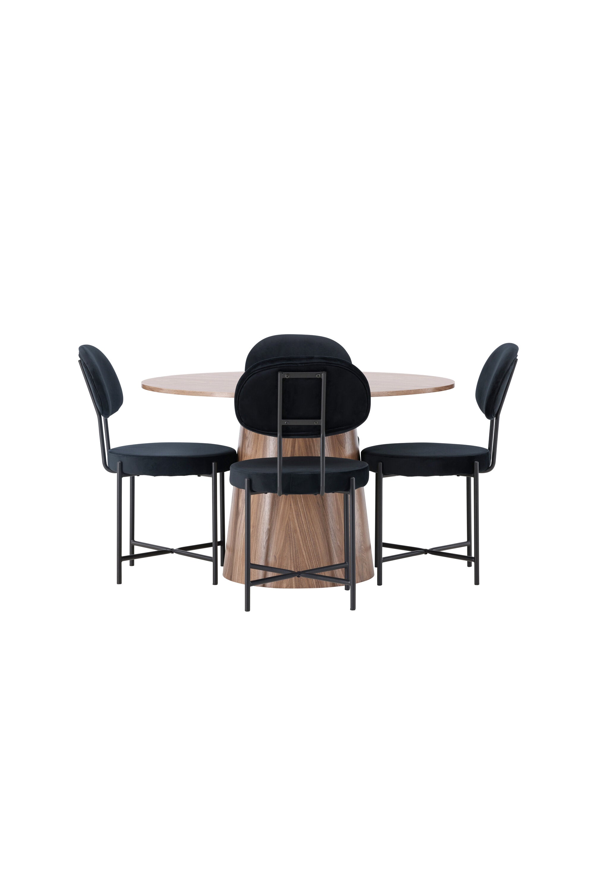 Lanzo Esszimmerset + Stella ⌀120cm/4St. in Natur / Schwarz präsentiert im Onlineshop von KAQTU Design AG. Esszimmerset ist von Venture Home