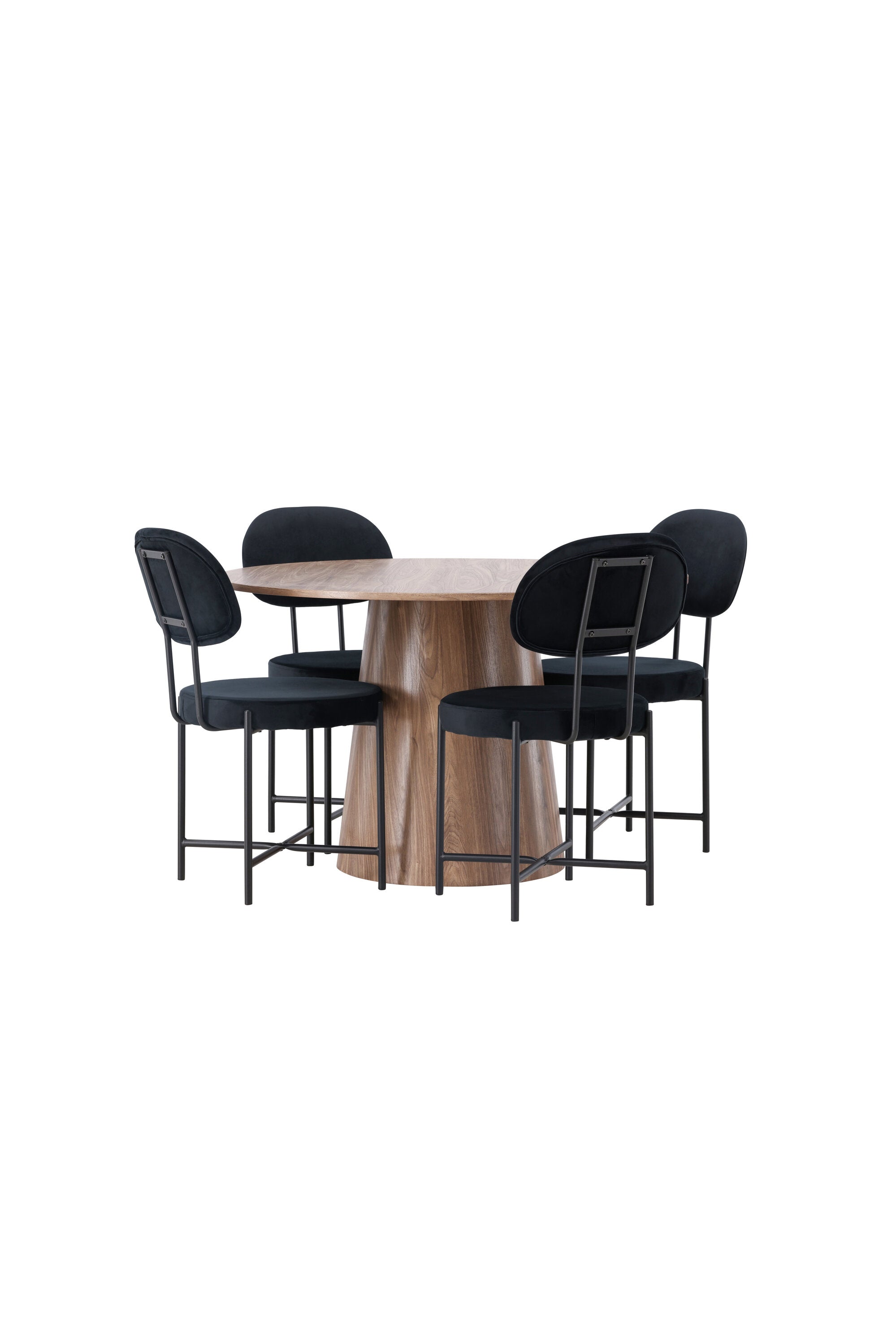 Lanzo Esszimmerset + Stella ⌀120cm/4St. in Natur / Schwarz präsentiert im Onlineshop von KAQTU Design AG. Esszimmerset ist von Venture Home