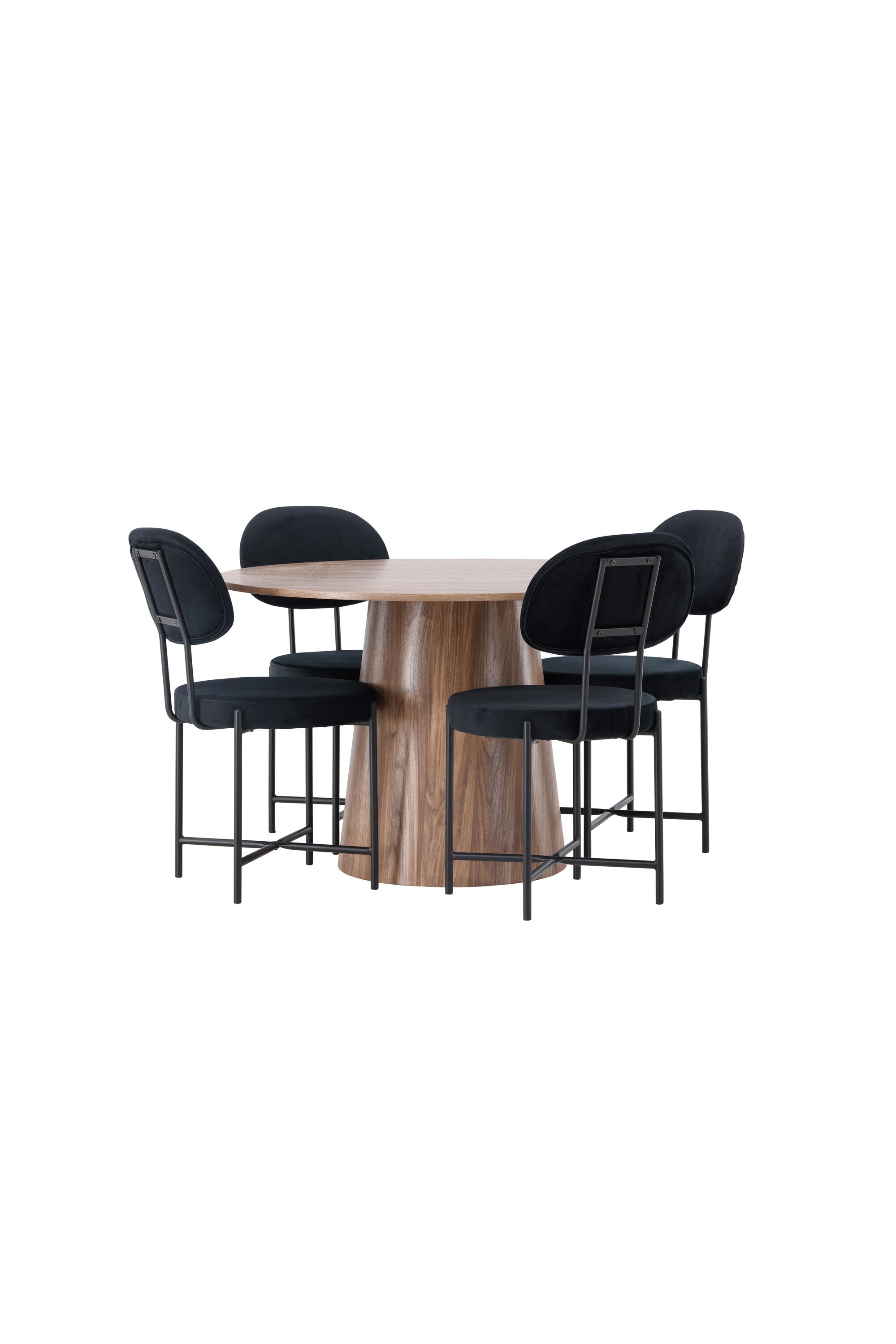 Lanzo Esszimmerset + Stella ⌀120cm/4St. in Natur / Schwarz präsentiert im Onlineshop von KAQTU Design AG. Esszimmerset ist von Venture Home