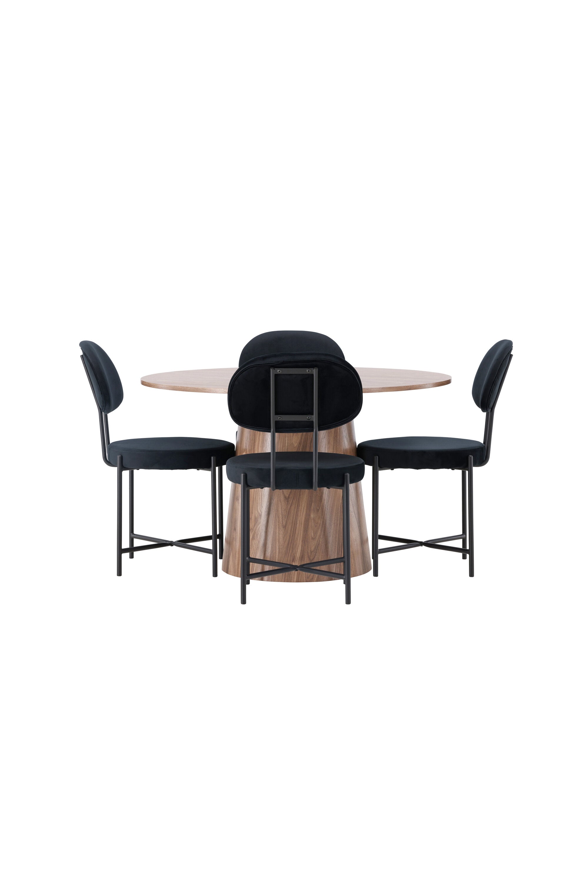 Lanzo Esszimmerset + Stella ⌀120cm/4St. in Natur / Schwarz präsentiert im Onlineshop von KAQTU Design AG. Esszimmerset ist von Venture Home