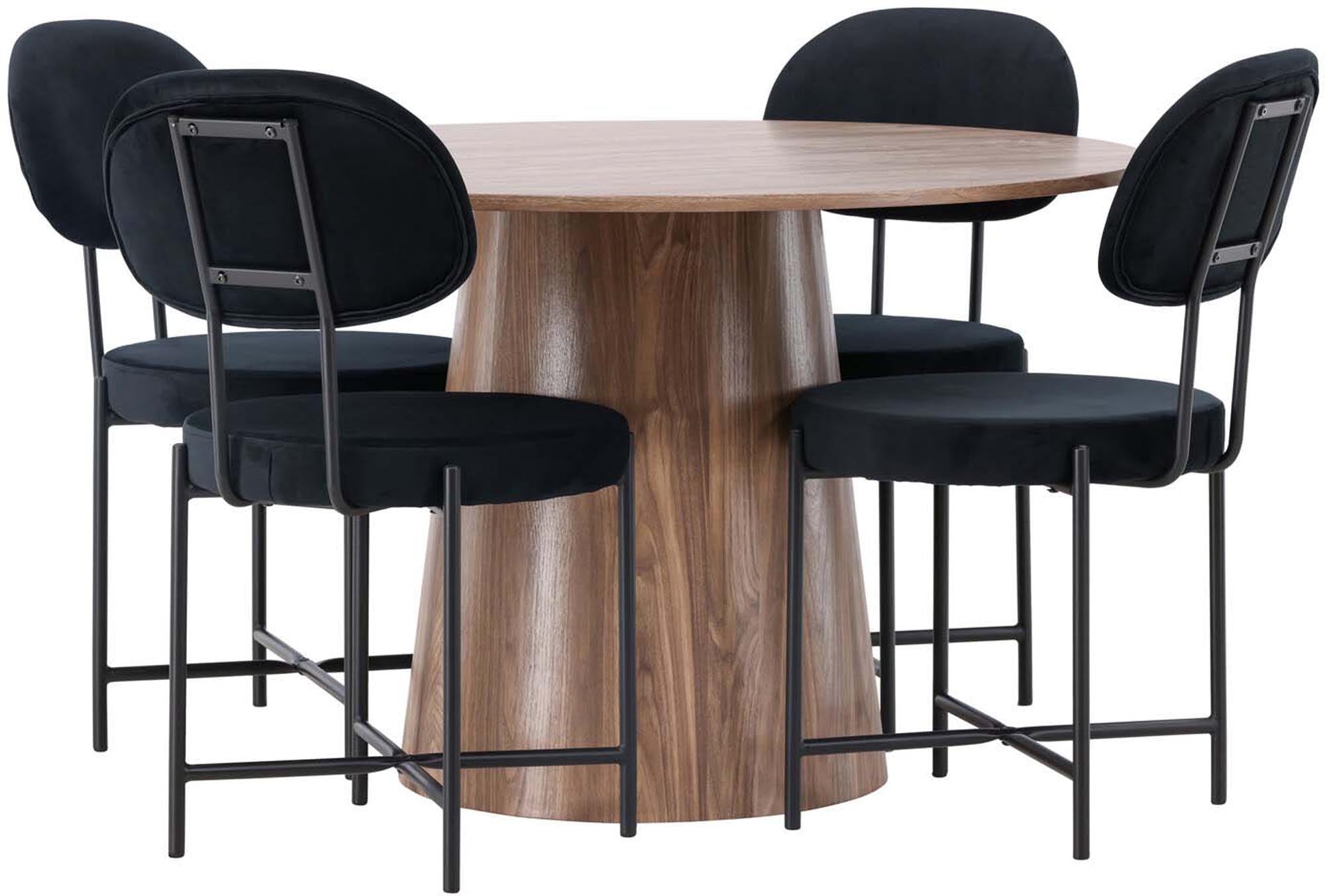 Erleben Sie das Lanzo Esszimmerset + Stella: Moderner Esstisch und skandinavische Stühle für einladende Dinner und gesellige Abende.