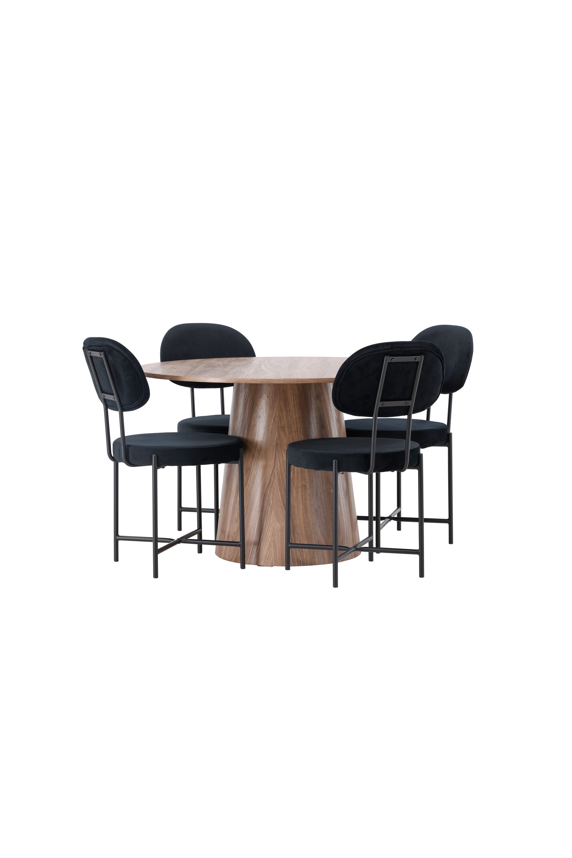 Lanzo Esszimmerset + Stella ⌀120cm/4St. in Natur / Schwarz präsentiert im Onlineshop von KAQTU Design AG. Esszimmerset ist von Venture Home