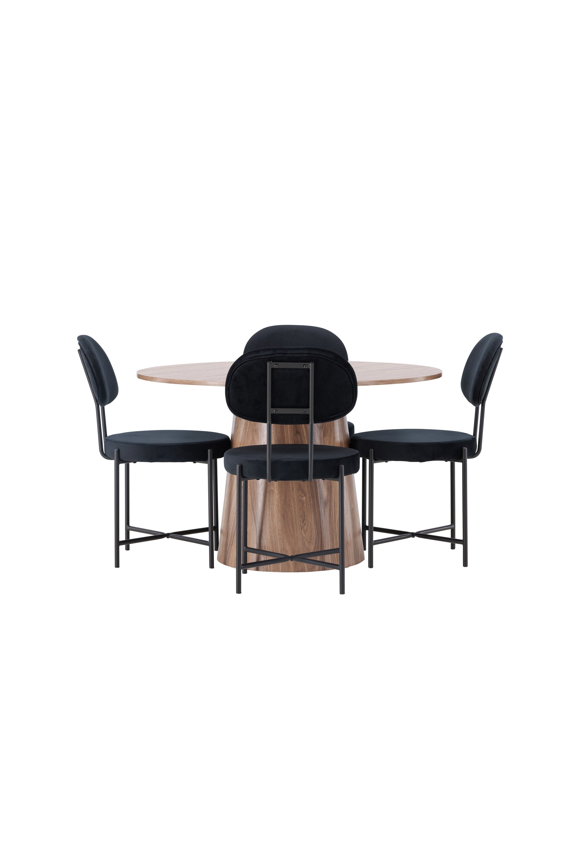 Lanzo Esszimmerset + Stella ⌀120cm/4St. in Natur / Schwarz präsentiert im Onlineshop von KAQTU Design AG. Esszimmerset ist von Venture Home