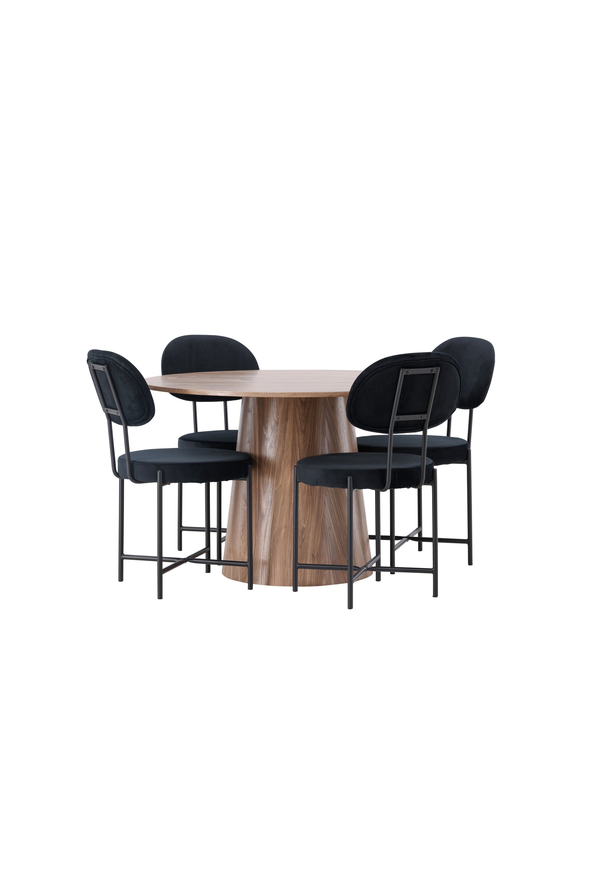 Lanzo Esszimmerset + Stella ⌀120cm/4St. in Natur / Schwarz präsentiert im Onlineshop von KAQTU Design AG. Esszimmerset ist von Venture Home