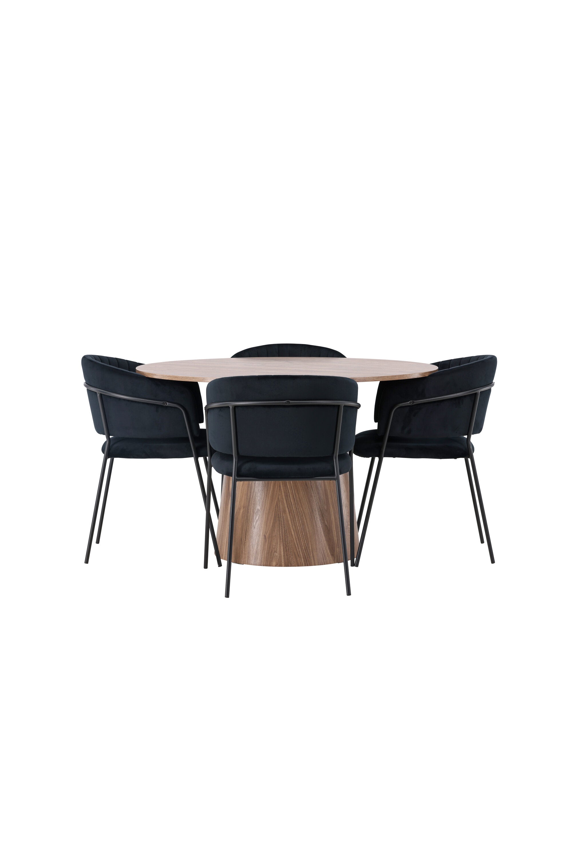 Lanzo Esszimmerset + Selma ⌀120cm/4St. in Natur / Schwarz präsentiert im Onlineshop von KAQTU Design AG. Esszimmerset ist von Venture Home