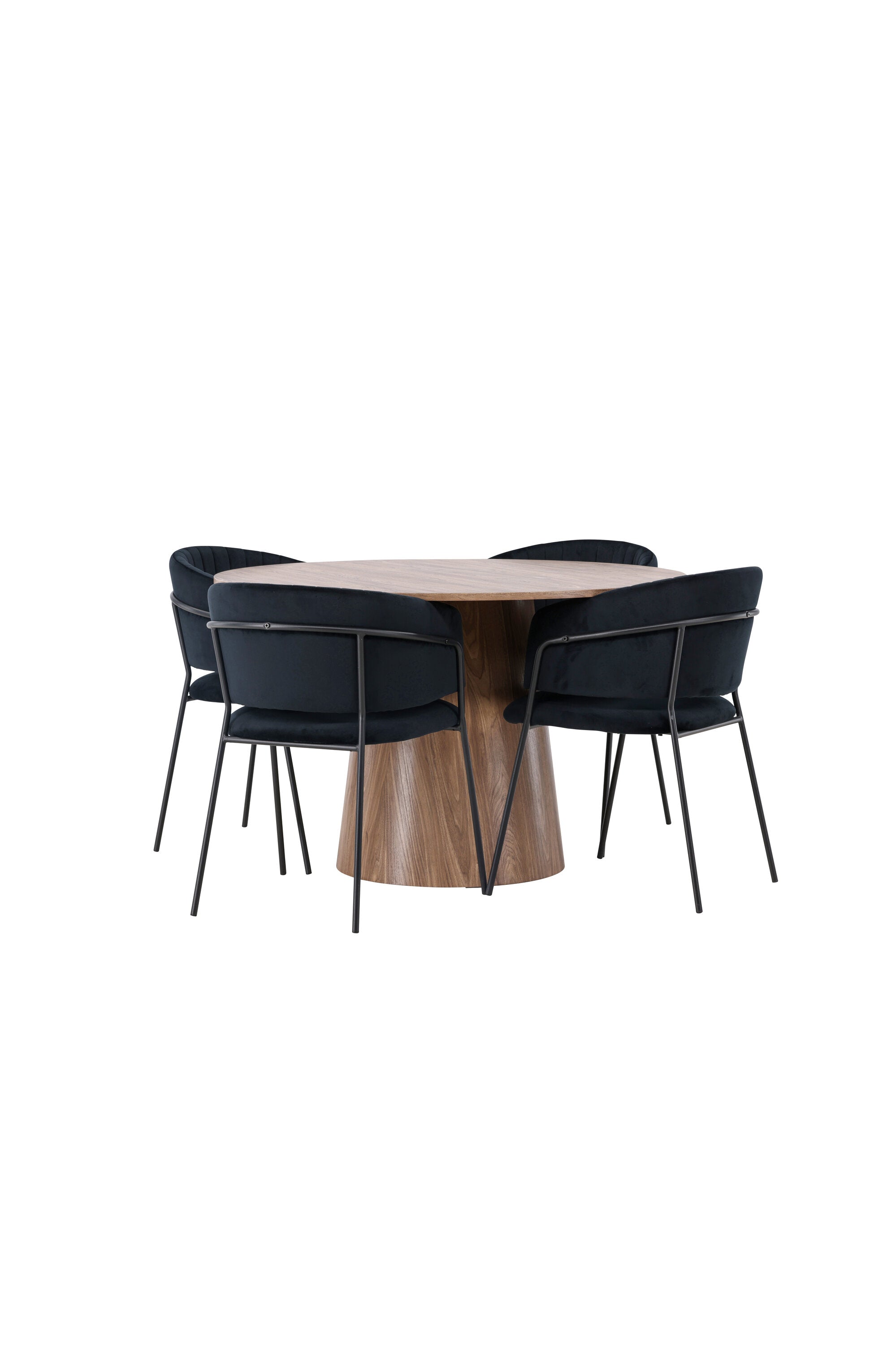 Lanzo Esszimmerset + Selma ⌀120cm/4St. in Natur / Schwarz präsentiert im Onlineshop von KAQTU Design AG. Esszimmerset ist von Venture Home