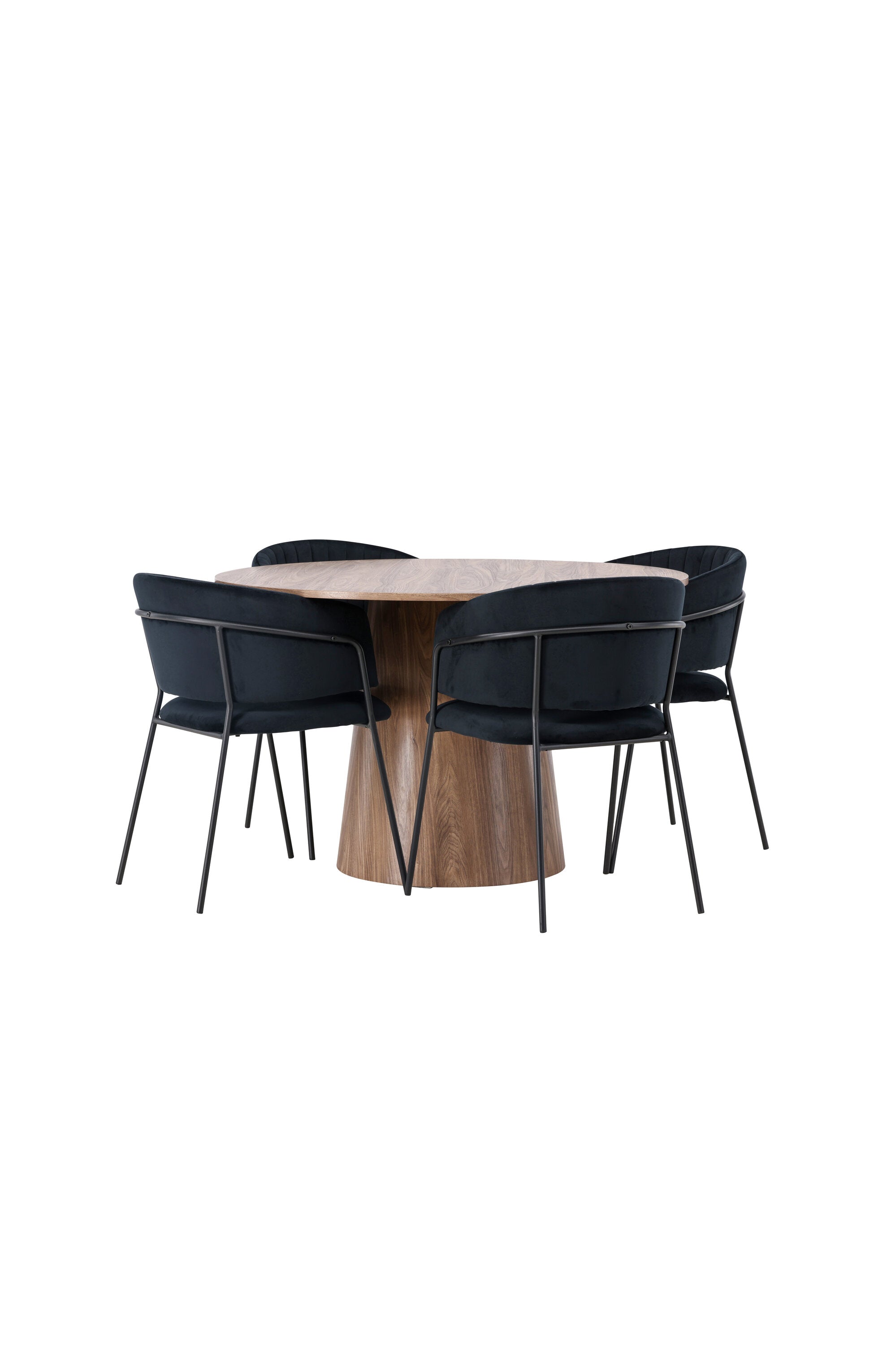 Lanzo Esszimmerset + Selma ⌀120cm/4St. in Natur / Schwarz präsentiert im Onlineshop von KAQTU Design AG. Esszimmerset ist von Venture Home