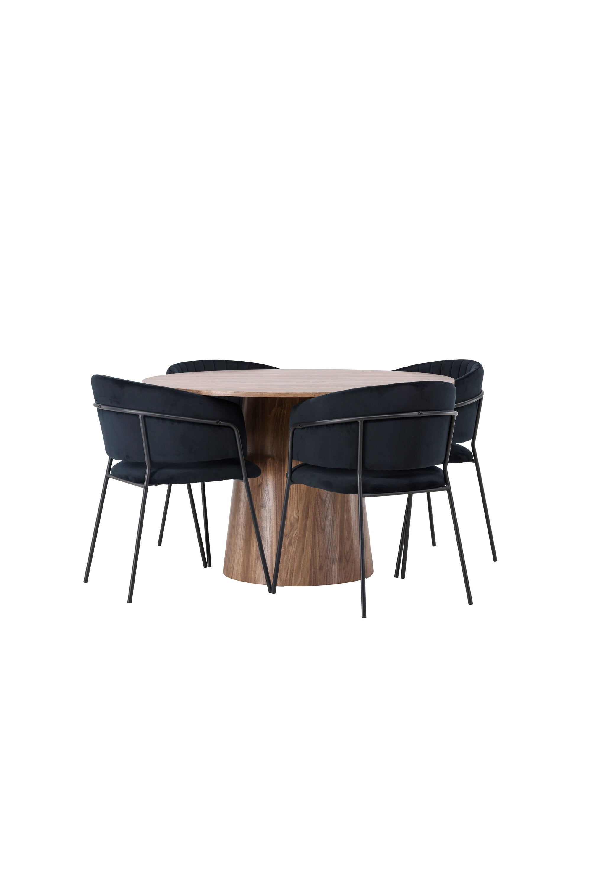 Lanzo Esszimmerset + Selma ⌀120cm/4St. in Natur / Schwarz präsentiert im Onlineshop von KAQTU Design AG. Esszimmerset ist von Venture Home