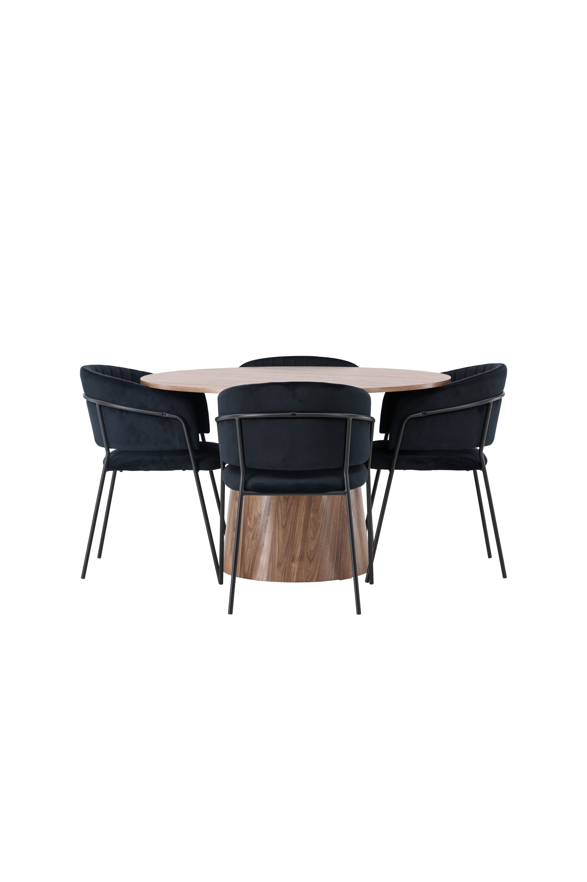 Lanzo Esszimmerset + Selma ⌀120cm/4St. in Natur / Schwarz präsentiert im Onlineshop von KAQTU Design AG. Esszimmerset ist von Venture Home
