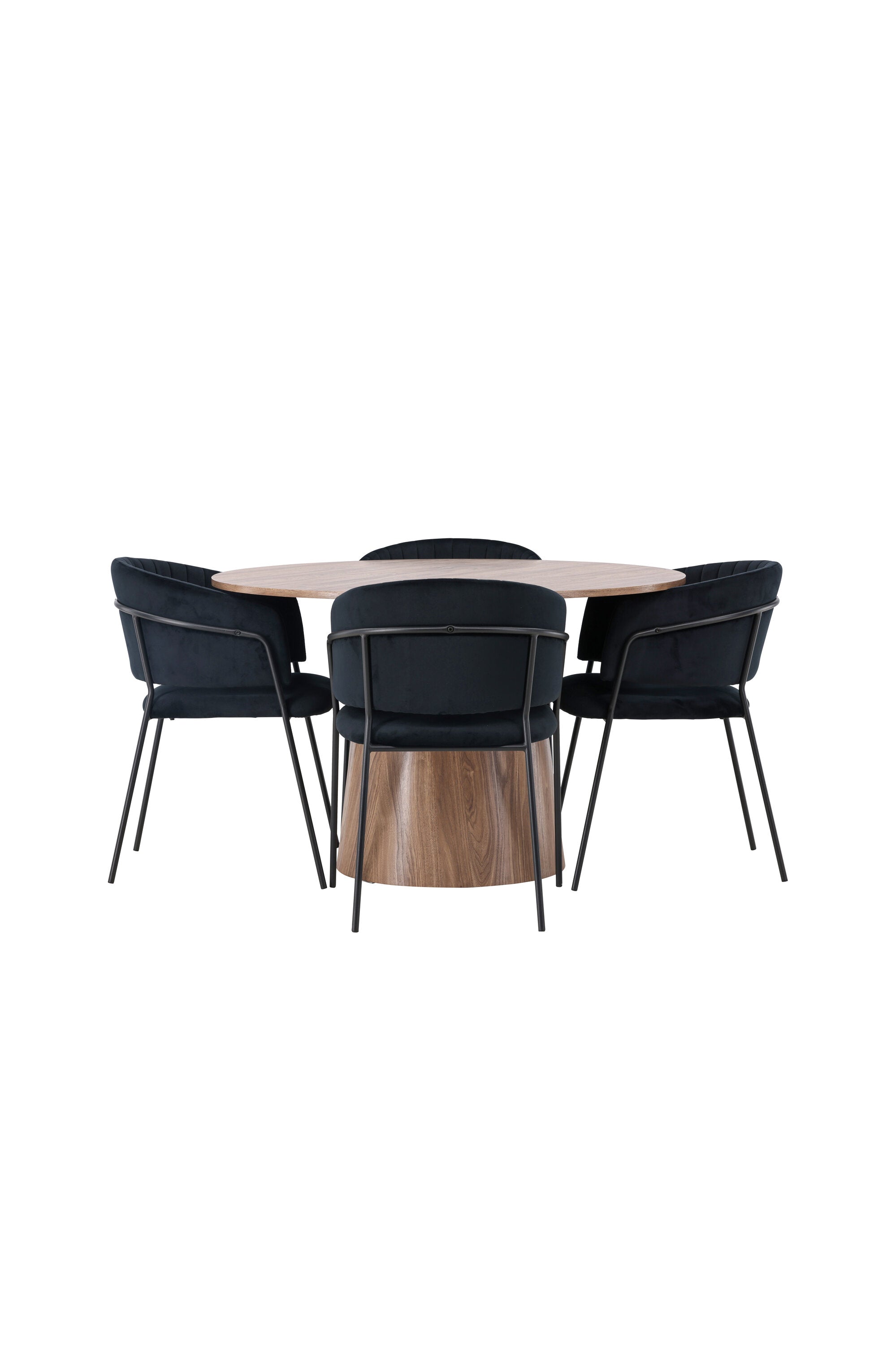 Lanzo Esszimmerset + Selma ⌀120cm/4St. in Natur / Schwarz präsentiert im Onlineshop von KAQTU Design AG. Esszimmerset ist von Venture Home