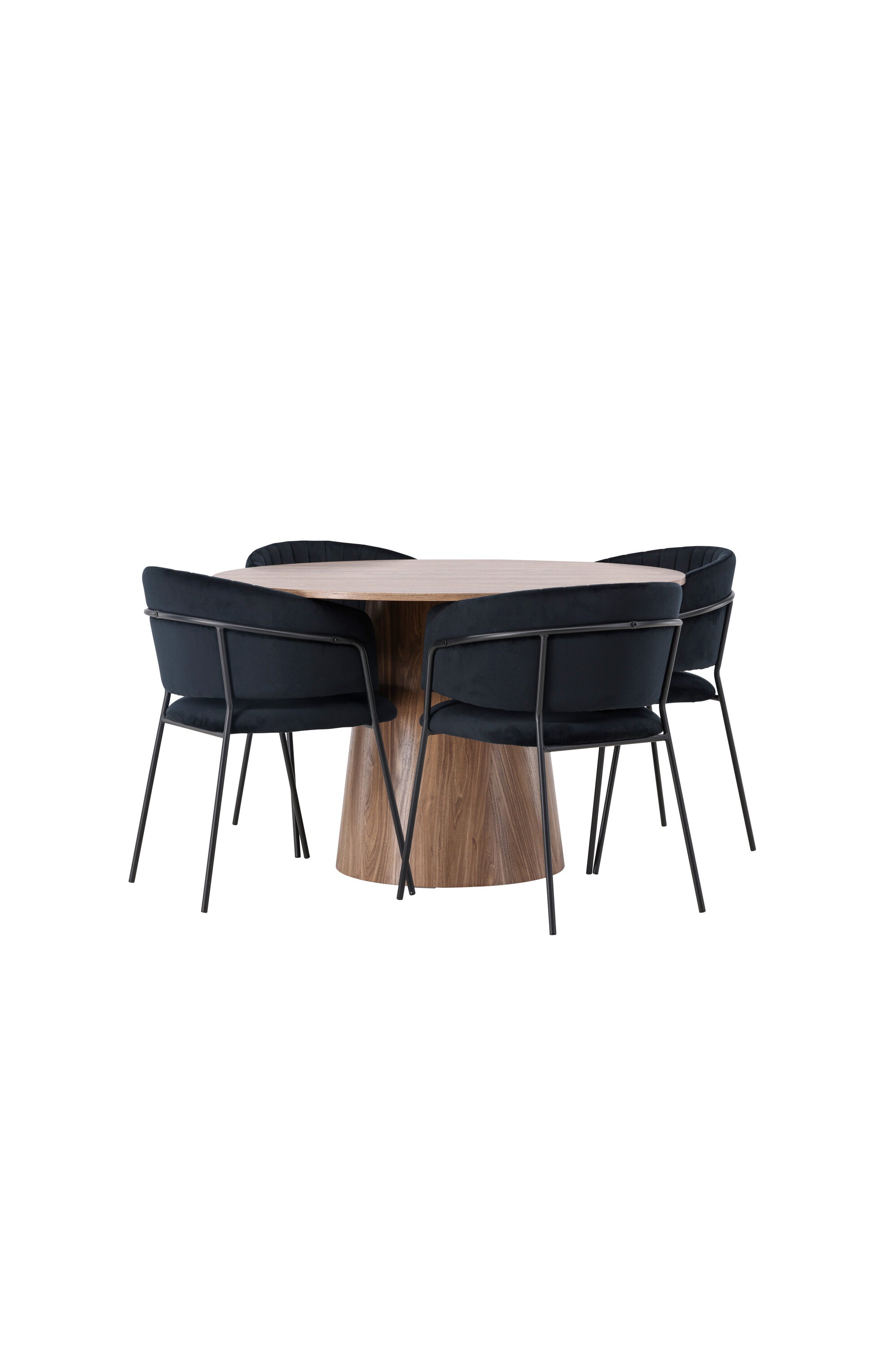 Lanzo Esszimmerset + Selma ⌀120cm/4St. in Natur / Schwarz präsentiert im Onlineshop von KAQTU Design AG. Esszimmerset ist von Venture Home