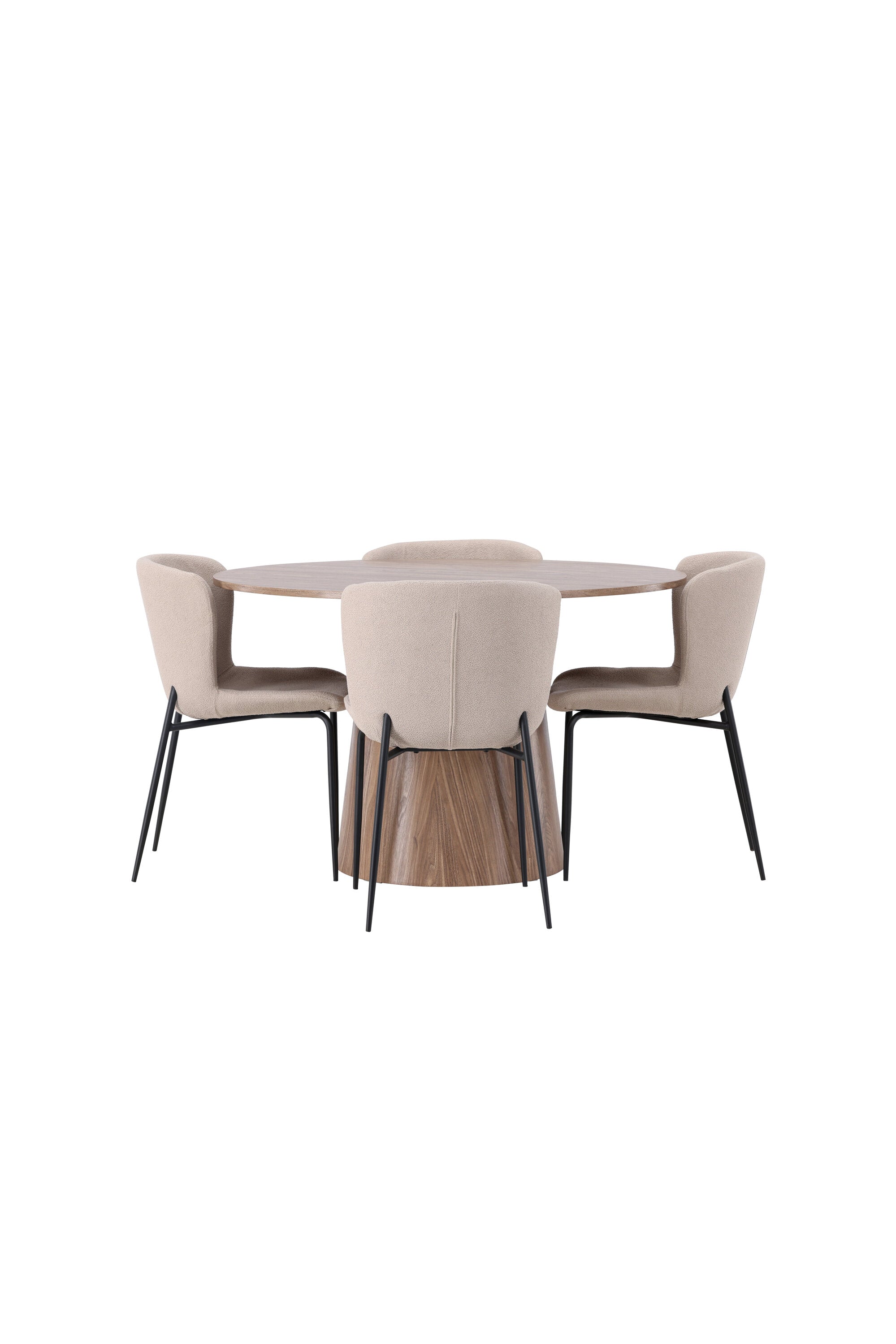 Lanzo Esszimmerset + Modesto ⌀120cm/4St. in Beige / Schwarz präsentiert im Onlineshop von KAQTU Design AG. Esszimmerset ist von Venture Home
