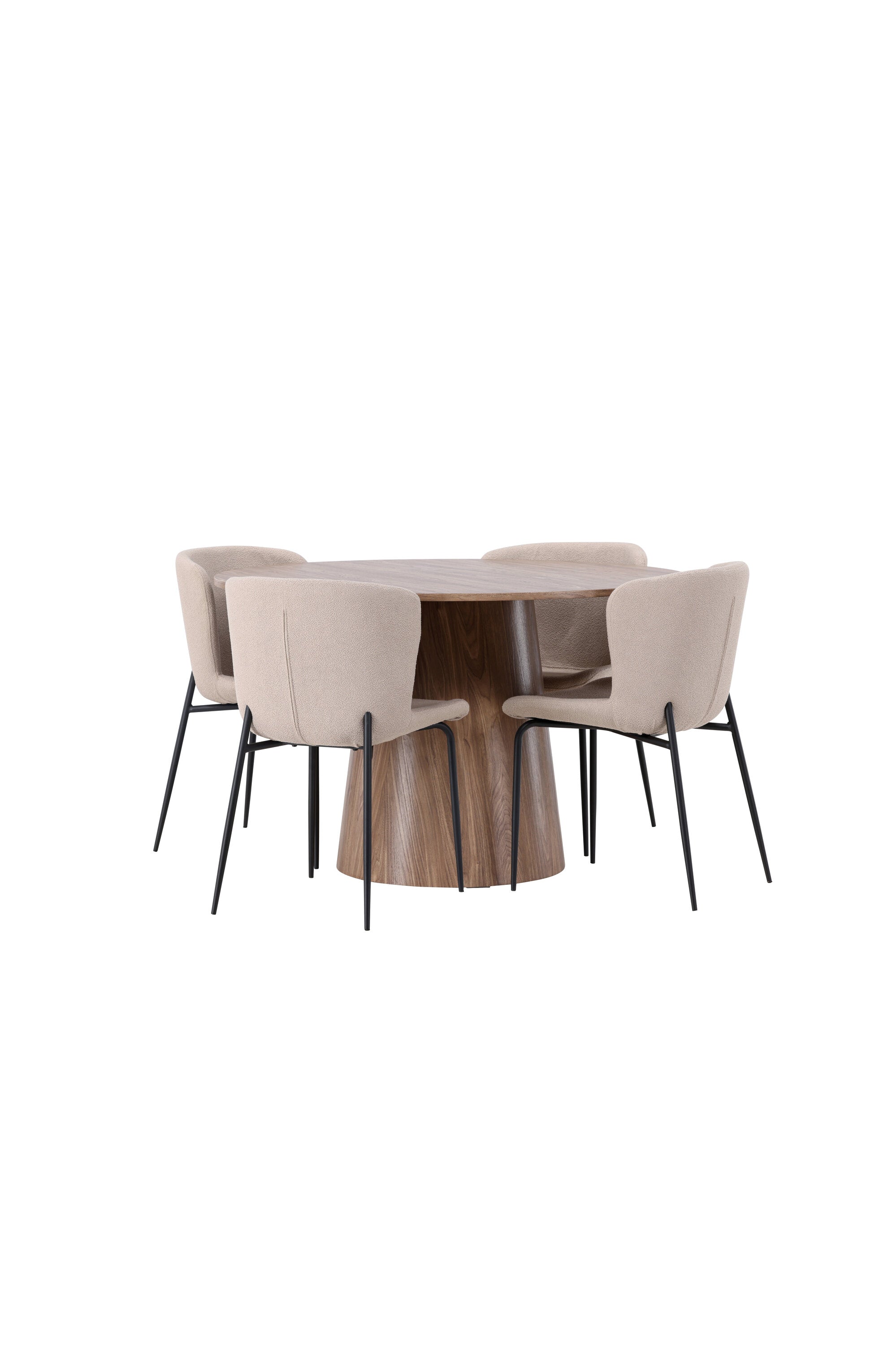 Lanzo Esszimmerset + Modesto ⌀120cm/4St. in Beige / Schwarz präsentiert im Onlineshop von KAQTU Design AG. Esszimmerset ist von Venture Home