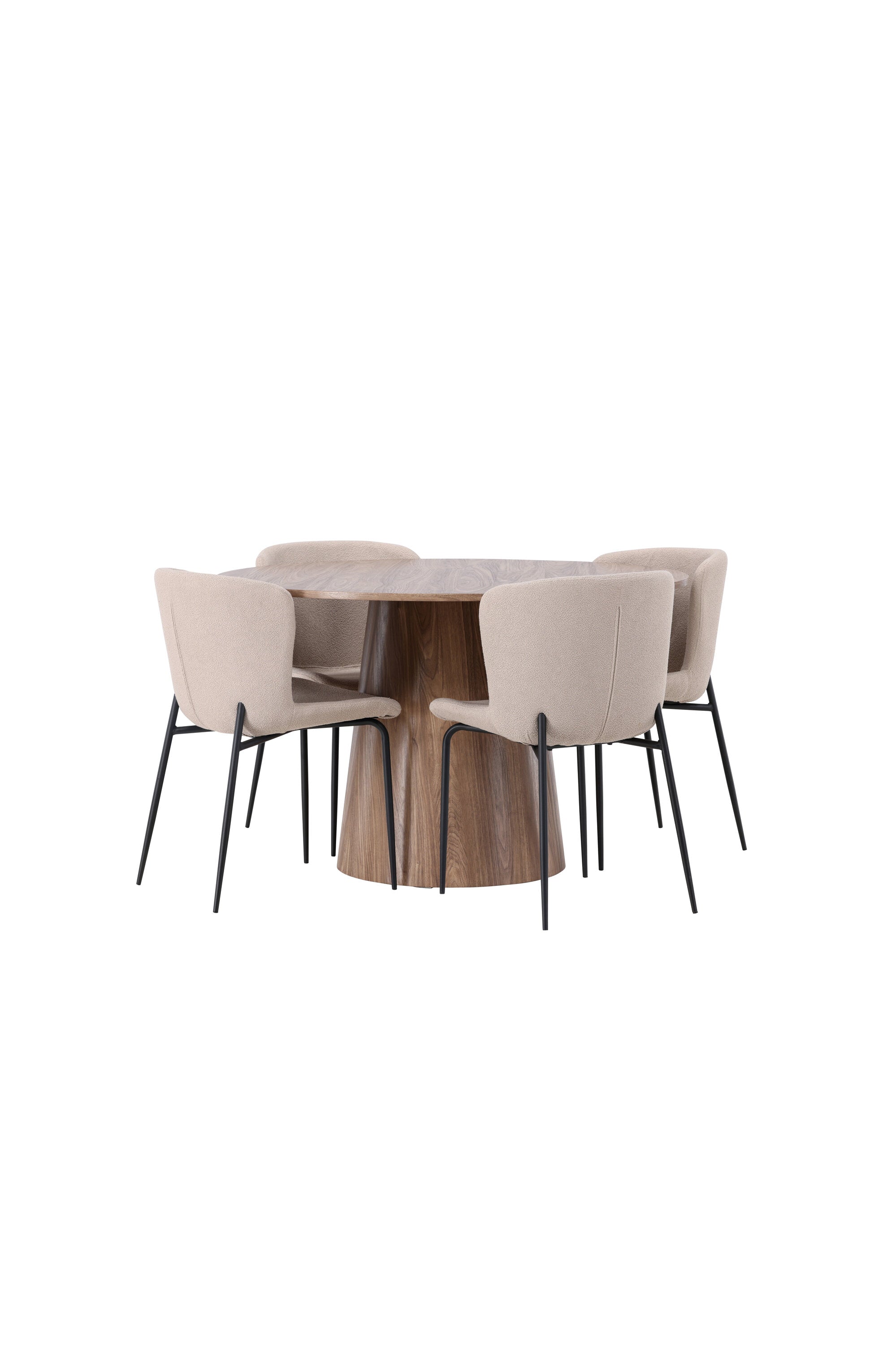 Lanzo Esszimmerset + Modesto ⌀120cm/4St. in Beige / Schwarz präsentiert im Onlineshop von KAQTU Design AG. Esszimmerset ist von Venture Home