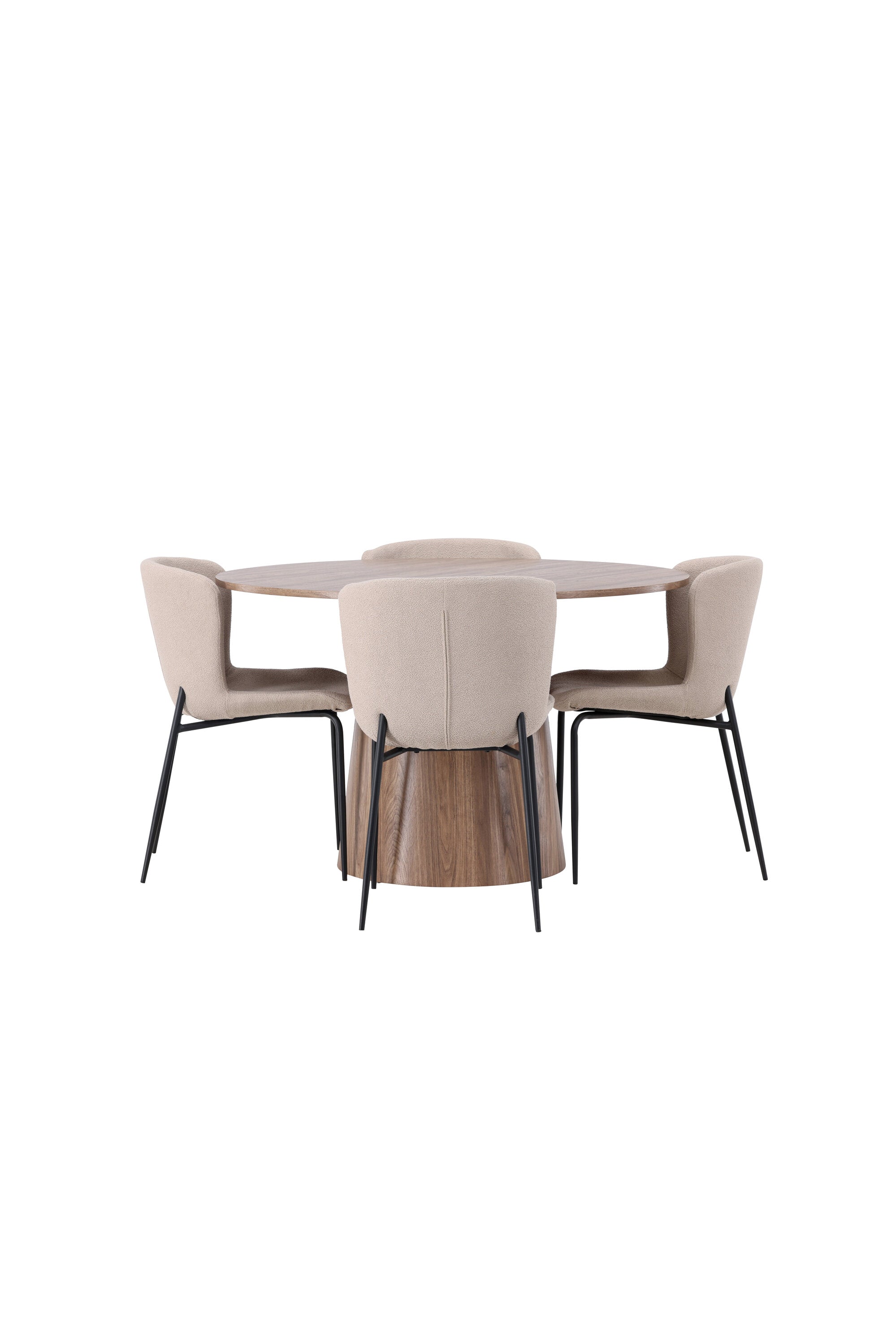 Lanzo Esszimmerset + Modesto ⌀120cm/4St. in Beige / Schwarz präsentiert im Onlineshop von KAQTU Design AG. Esszimmerset ist von Venture Home