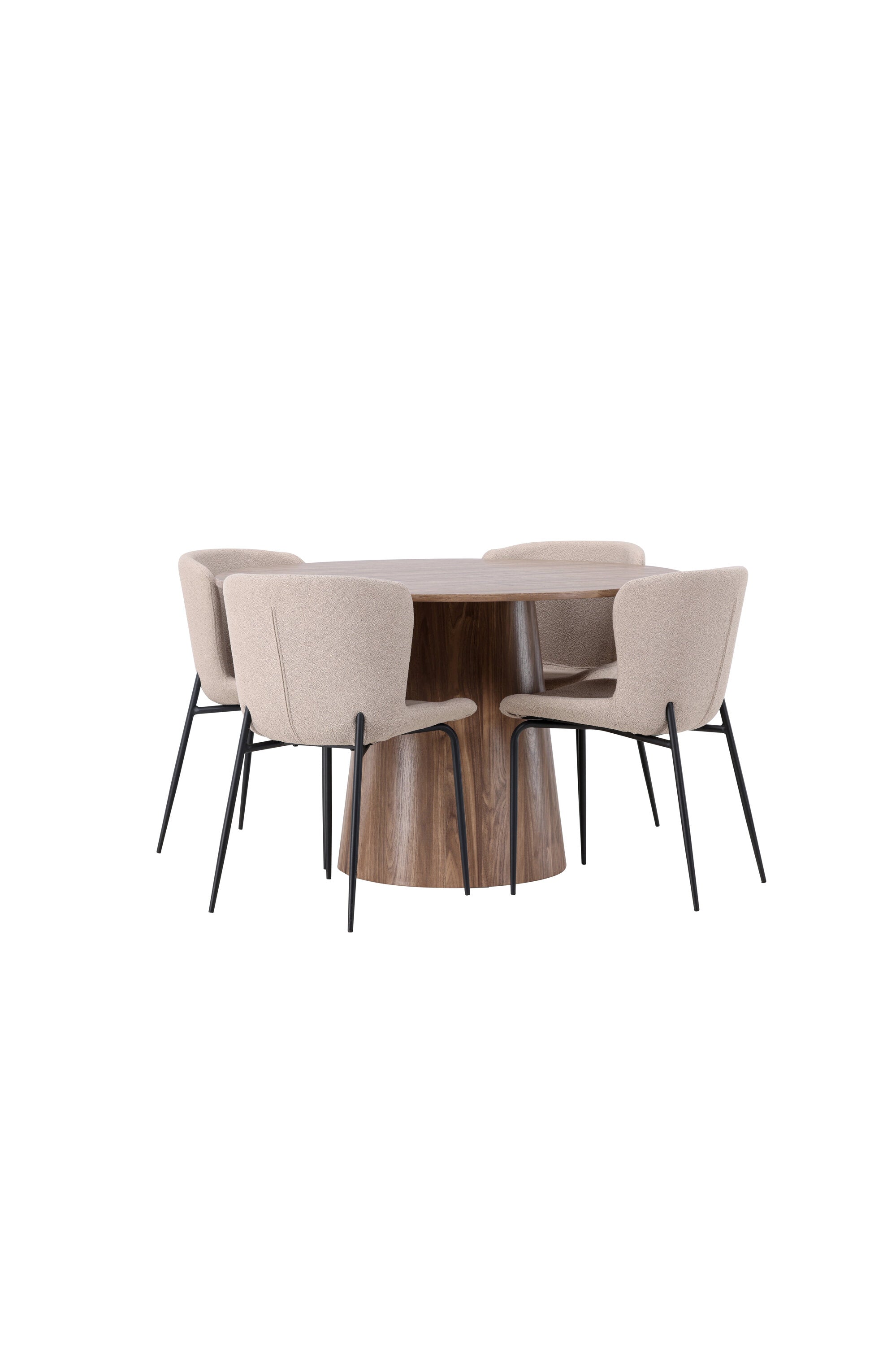 Lanzo Esszimmerset + Modesto ⌀120cm/4St. in Beige / Schwarz präsentiert im Onlineshop von KAQTU Design AG. Esszimmerset ist von Venture Home