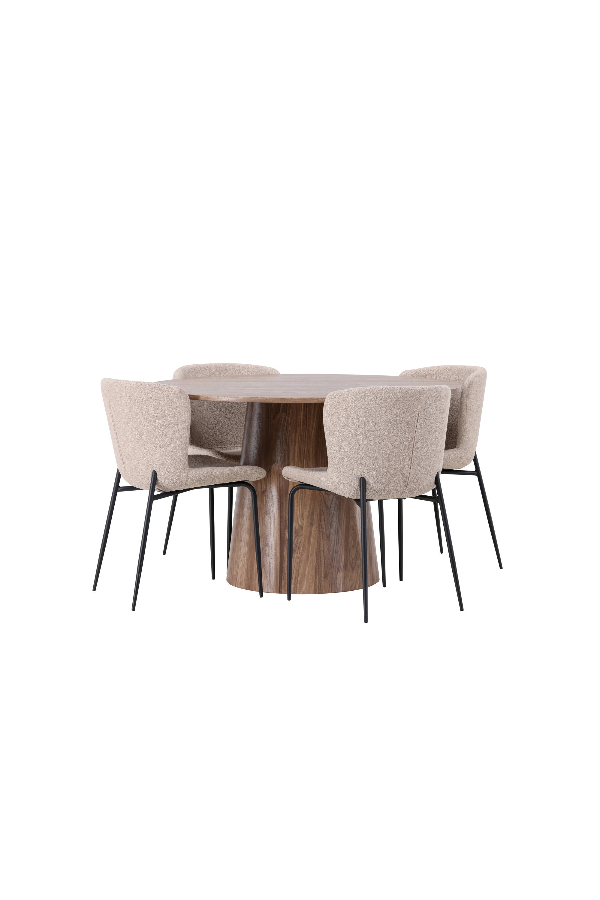 Lanzo Esszimmerset + Modesto ⌀120cm/4St. in Beige / Schwarz präsentiert im Onlineshop von KAQTU Design AG. Esszimmerset ist von Venture Home