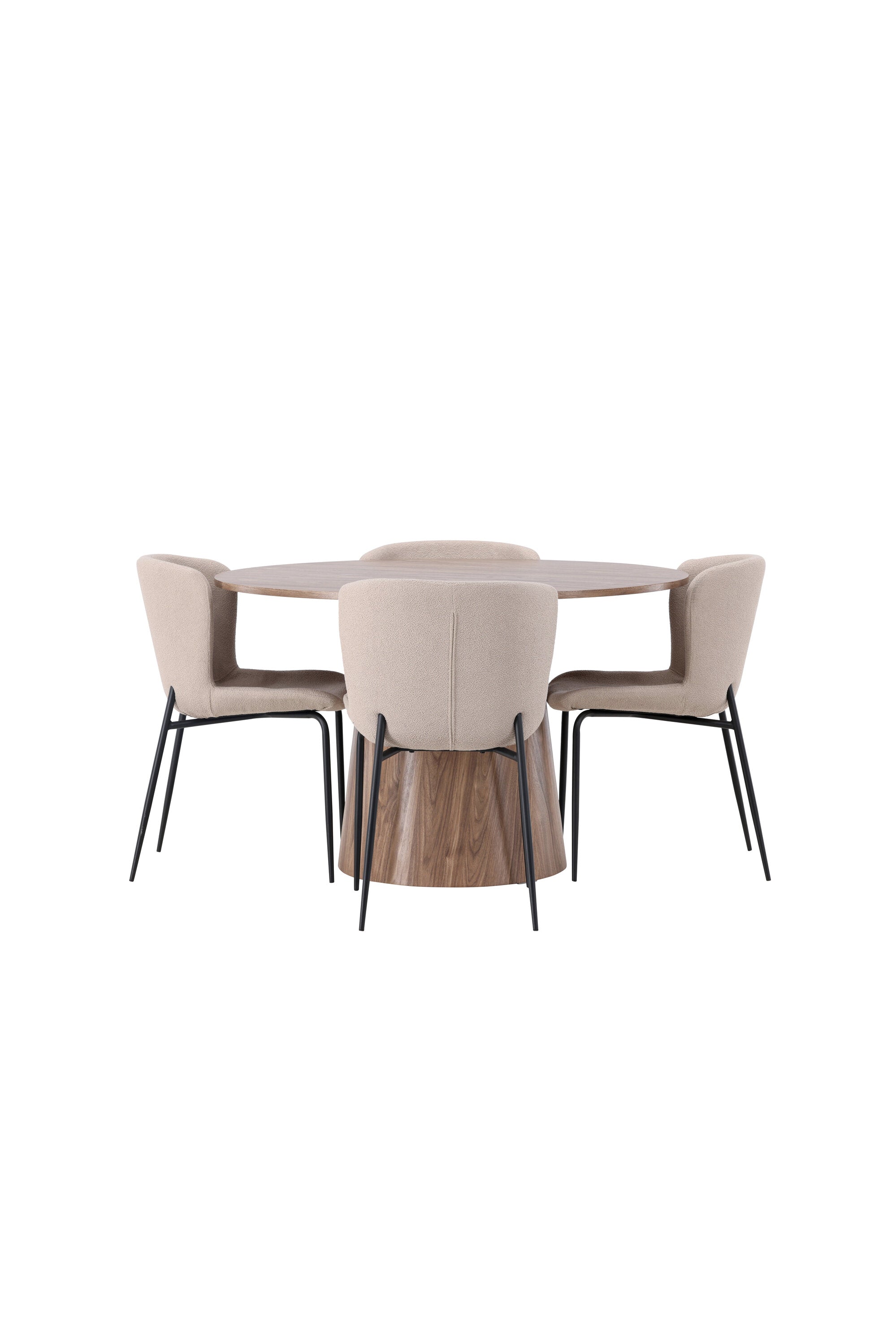Lanzo Esszimmerset + Modesto ⌀120cm/4St. in Beige / Schwarz präsentiert im Onlineshop von KAQTU Design AG. Esszimmerset ist von Venture Home