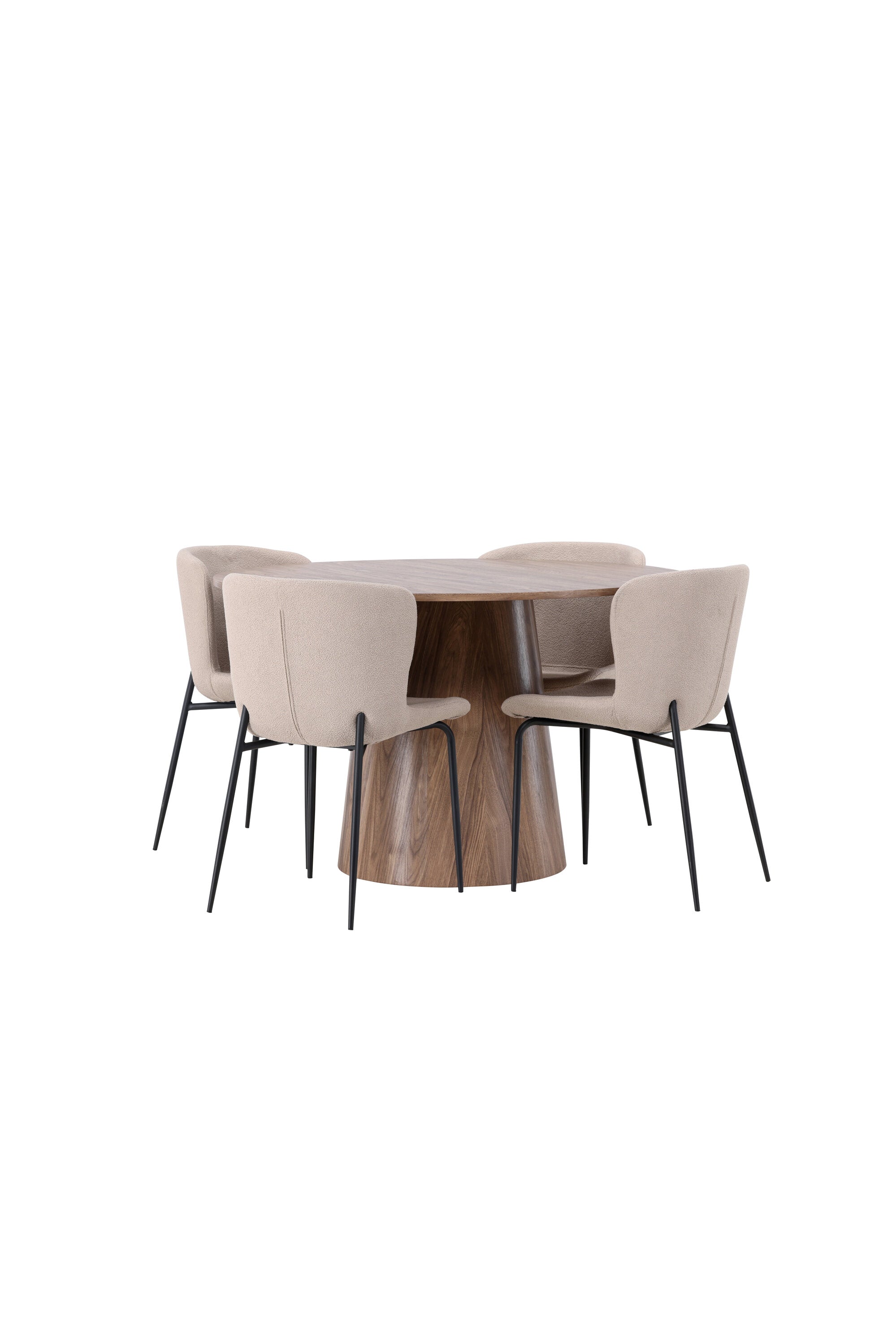 Lanzo Esszimmerset + Modesto ⌀120cm/4St. in Beige / Schwarz präsentiert im Onlineshop von KAQTU Design AG. Esszimmerset ist von Venture Home