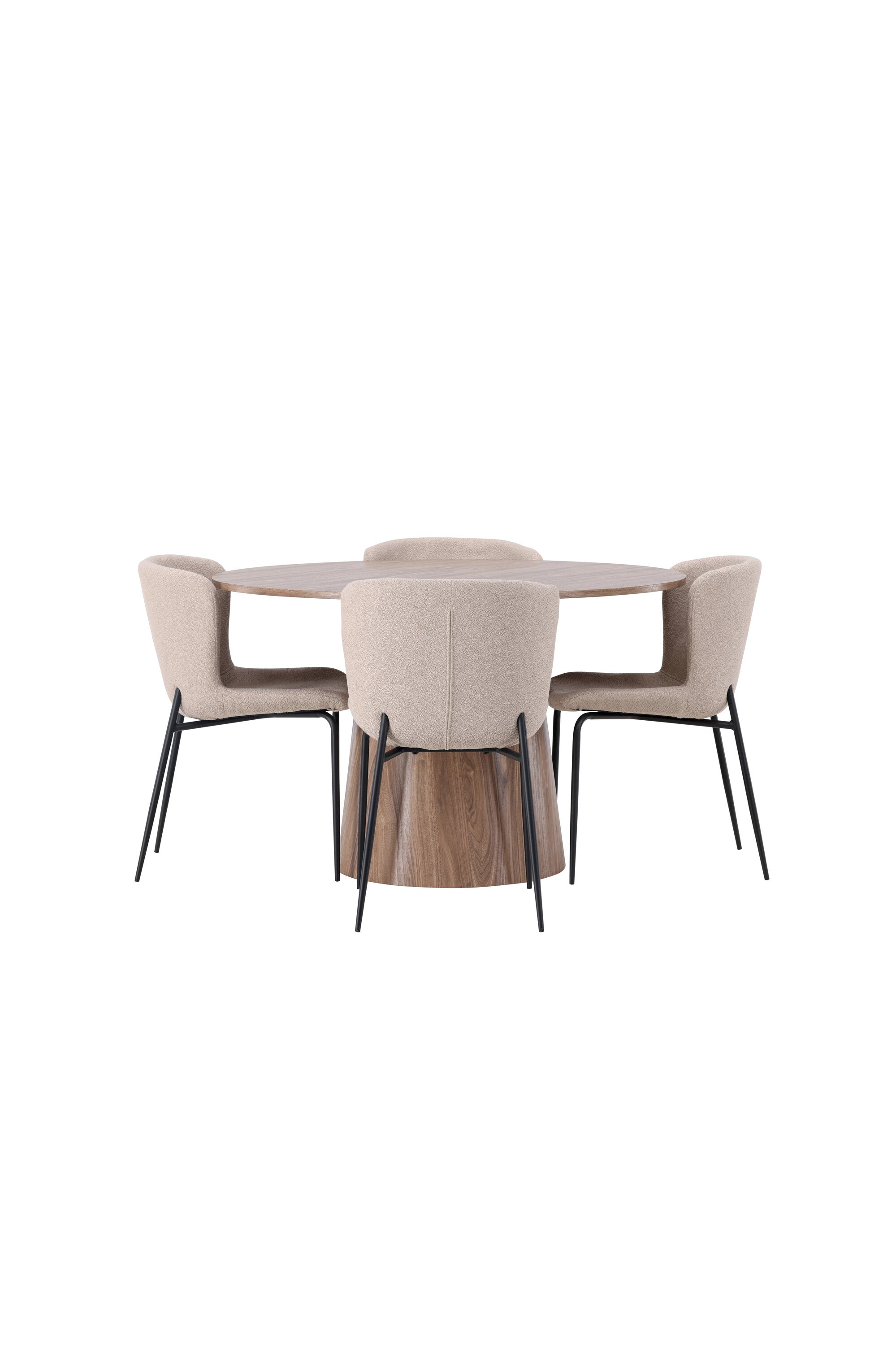Lanzo Esszimmerset + Modesto ⌀120cm/4St. in Beige / Schwarz präsentiert im Onlineshop von KAQTU Design AG. Esszimmerset ist von Venture Home