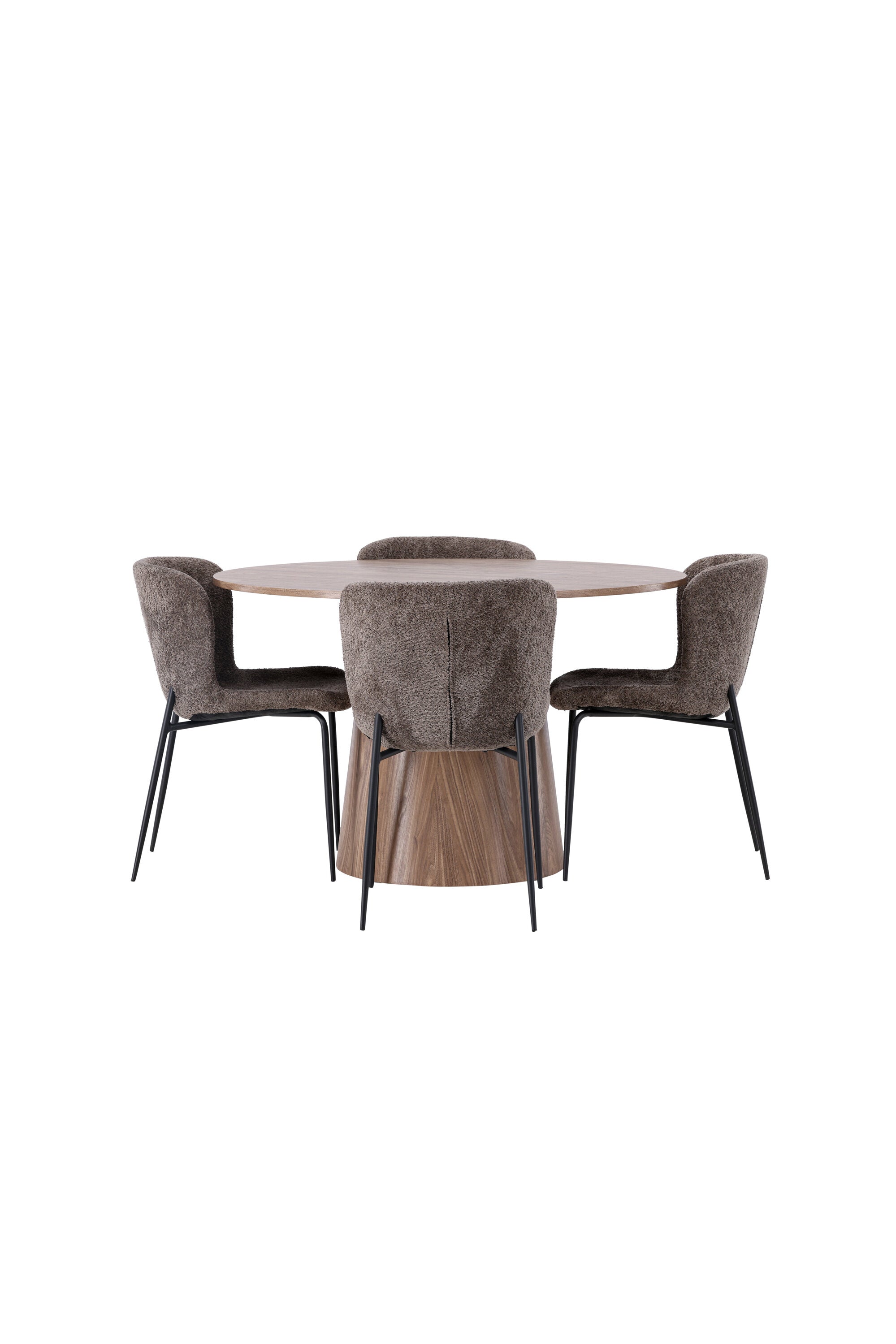 Lanzo Esszimmerset + Modesto ⌀120cm/4St. in Schwarz / Dunkelgrau präsentiert im Onlineshop von KAQTU Design AG. Esszimmerset ist von Venture Home